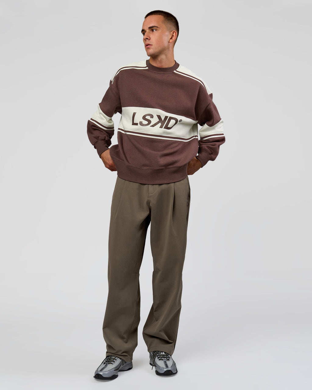 A-Team Sweater Oversize - Cocoa Powder-Off White