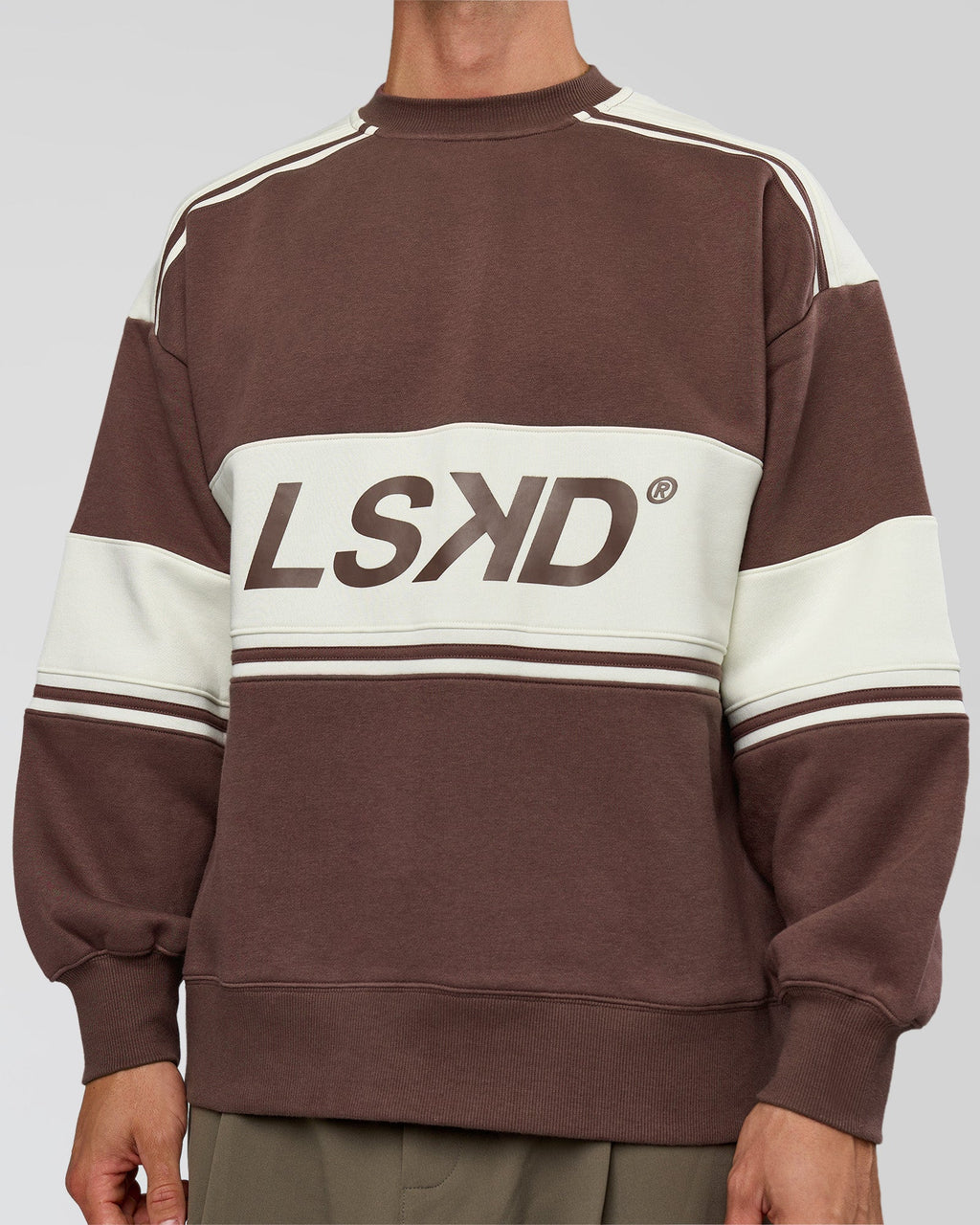 A-Team Sweater Oversize - Cocoa Powder-Off White