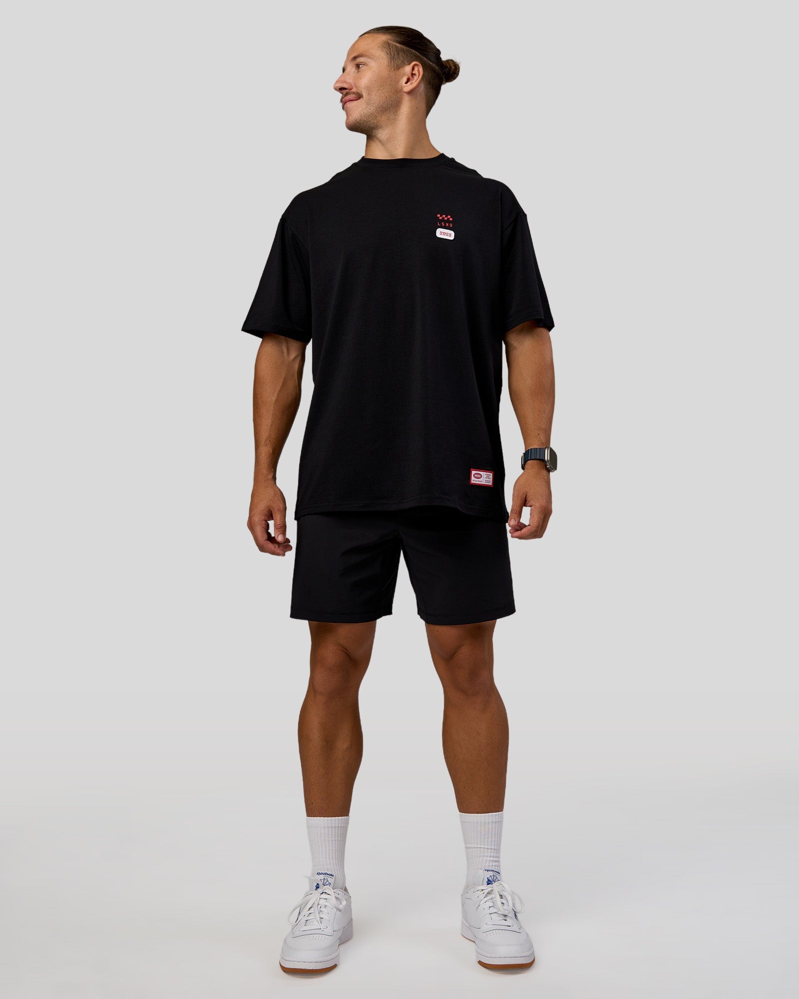Archive FLXCotton Oversized Tee - Black-Scarlet