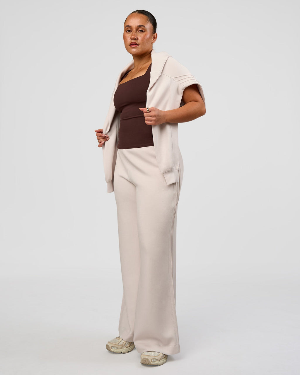 CF Elevate SoftTouch Pintuck Sweater  - Clay