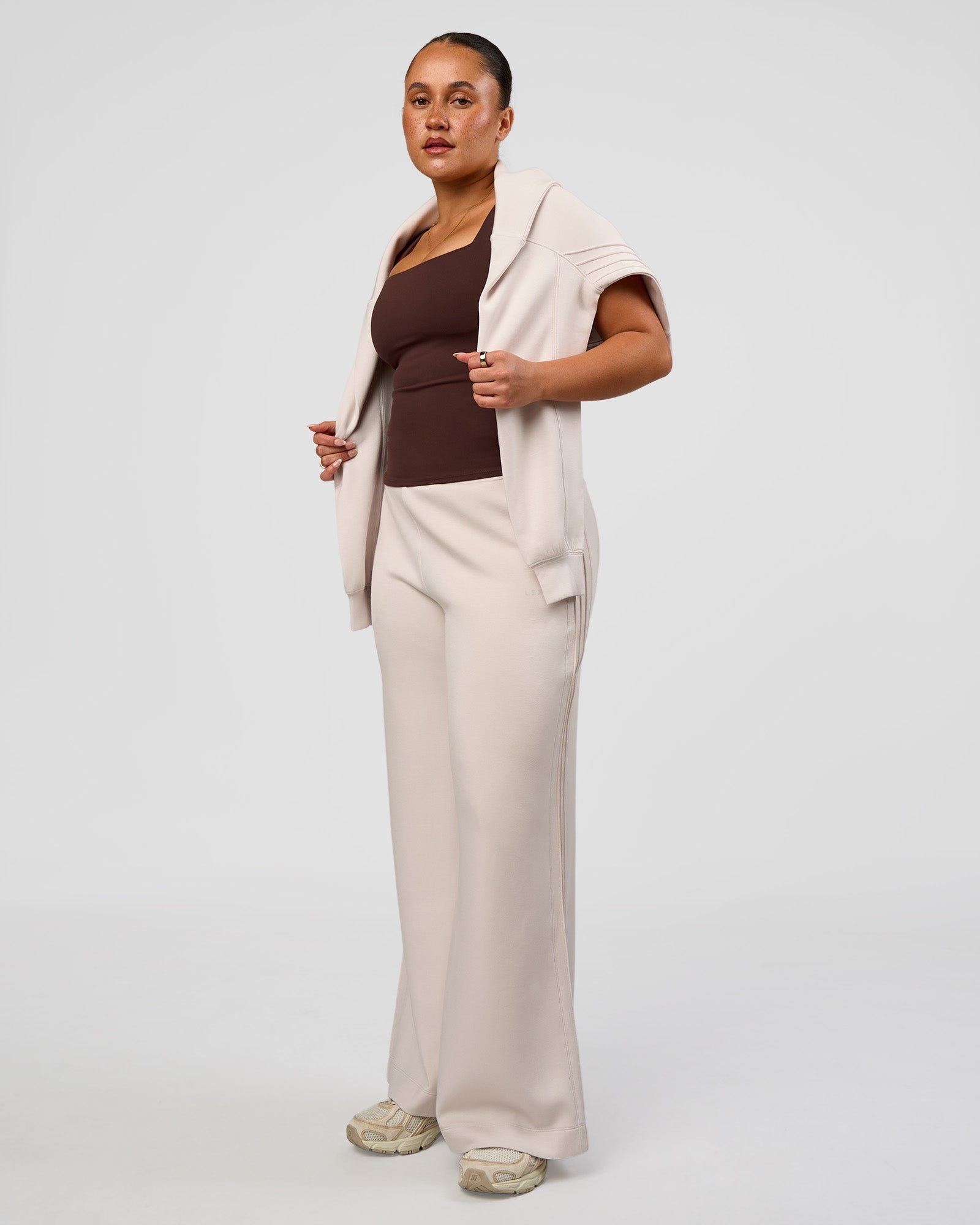 CF Elevate SoftTouch Pintuck Sweater  - Clay