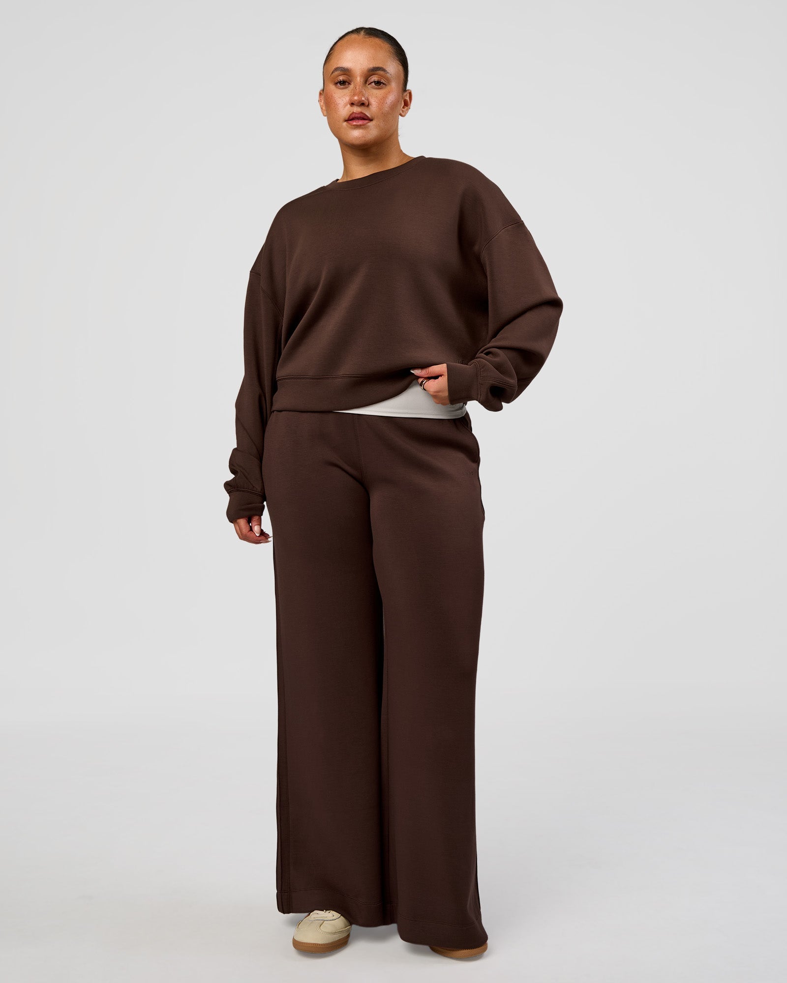 CF Elevate SoftTouch Pintuck Sweater  - Hot Chocolate
