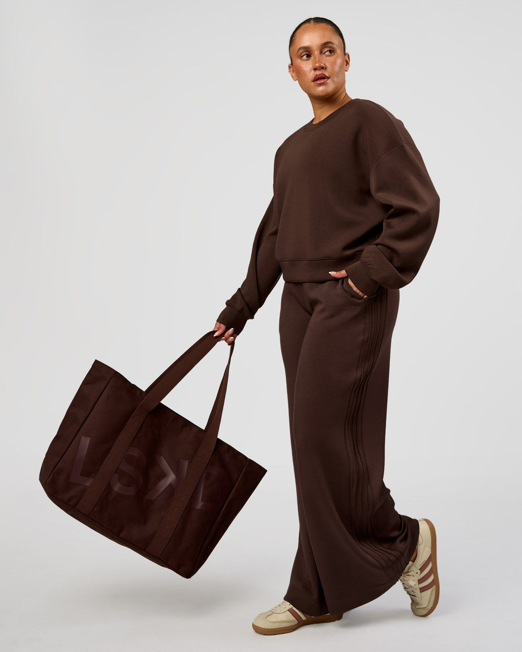 CF Elevate SoftTouch Pintuck Sweater  - Hot Chocolate