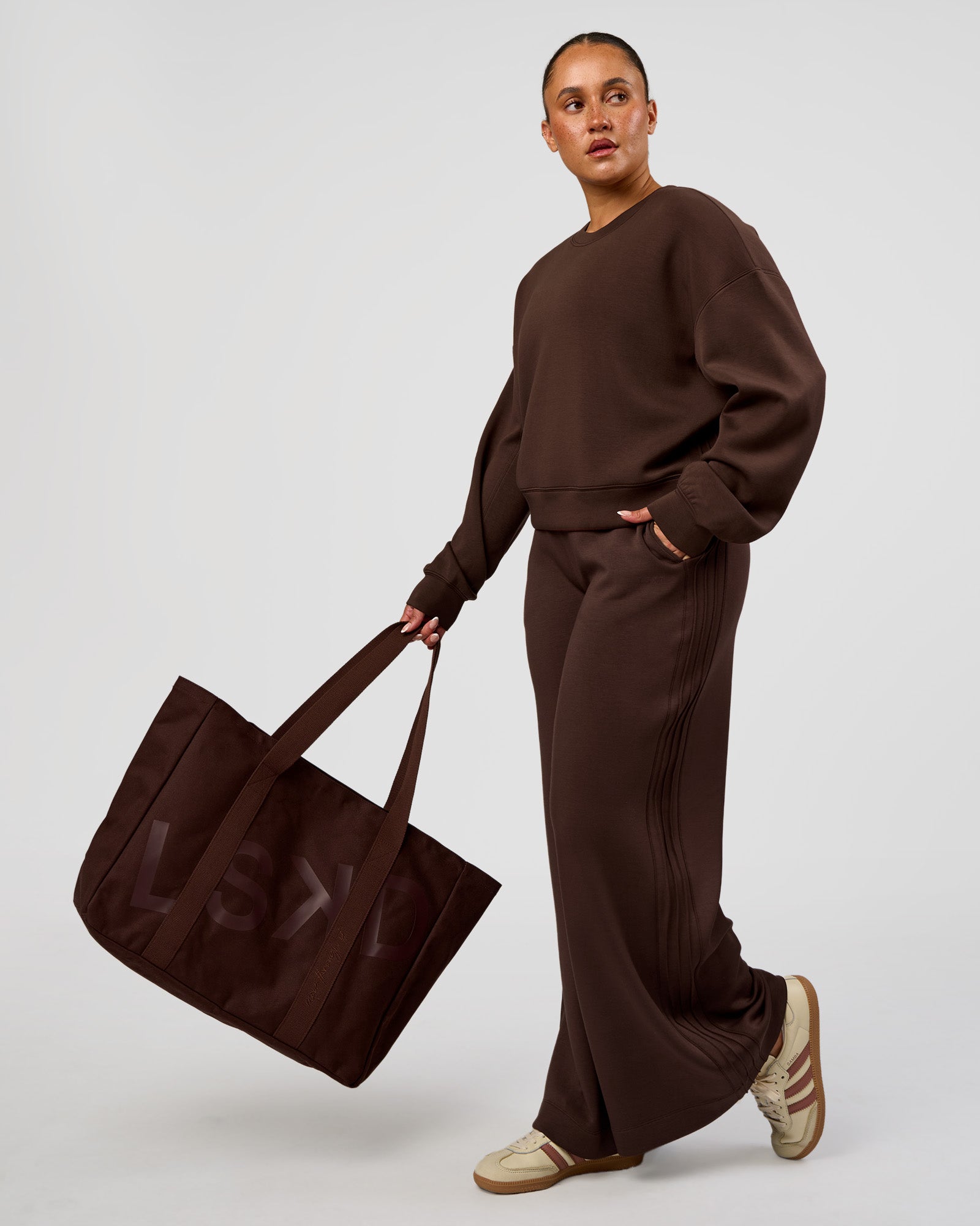 CF Elevate SoftTouch Pintuck Sweater  - Hot Chocolate