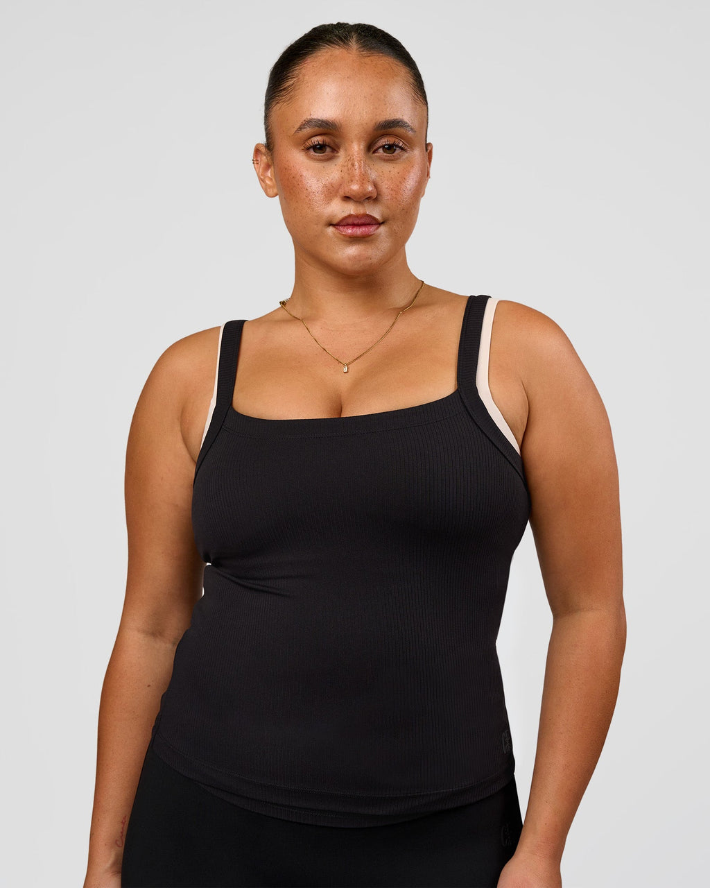 CF Move Through It Rib Tank - Black