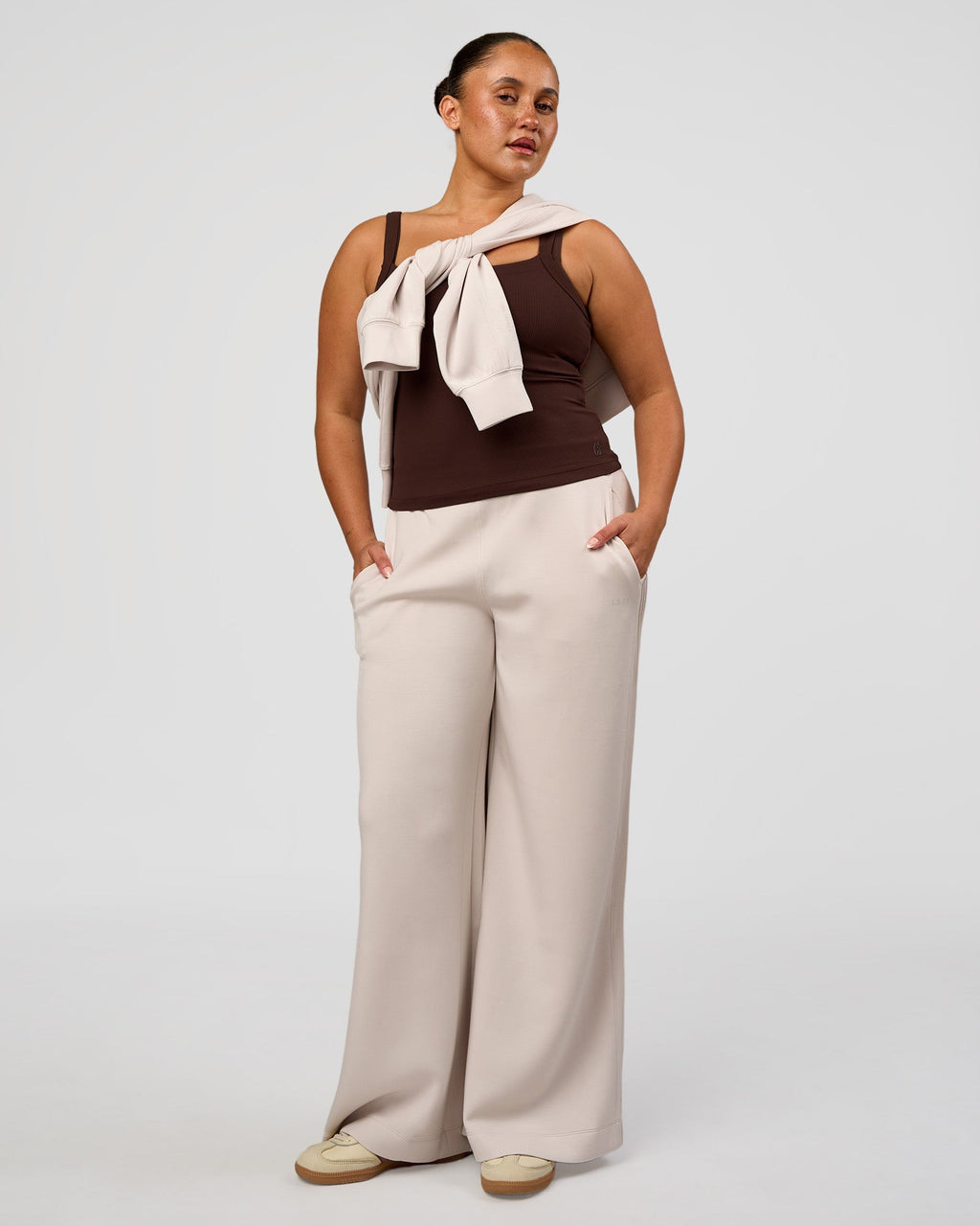 CF Move Through It Rib Tank - Hot Chocolate
