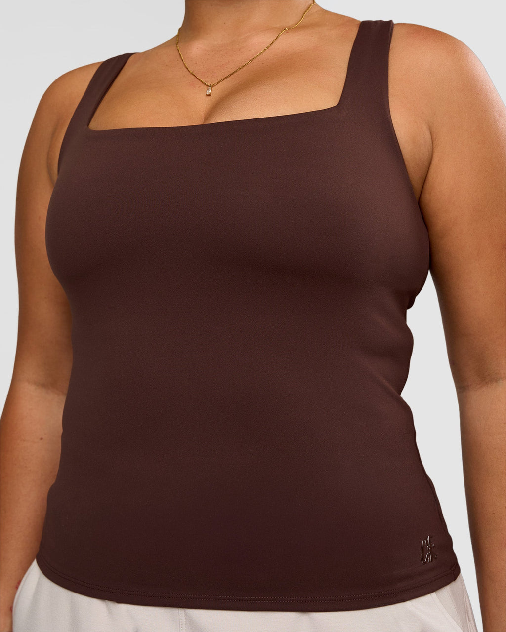CF Train Hard Shelf Bra Tank - Hot Chocolate
