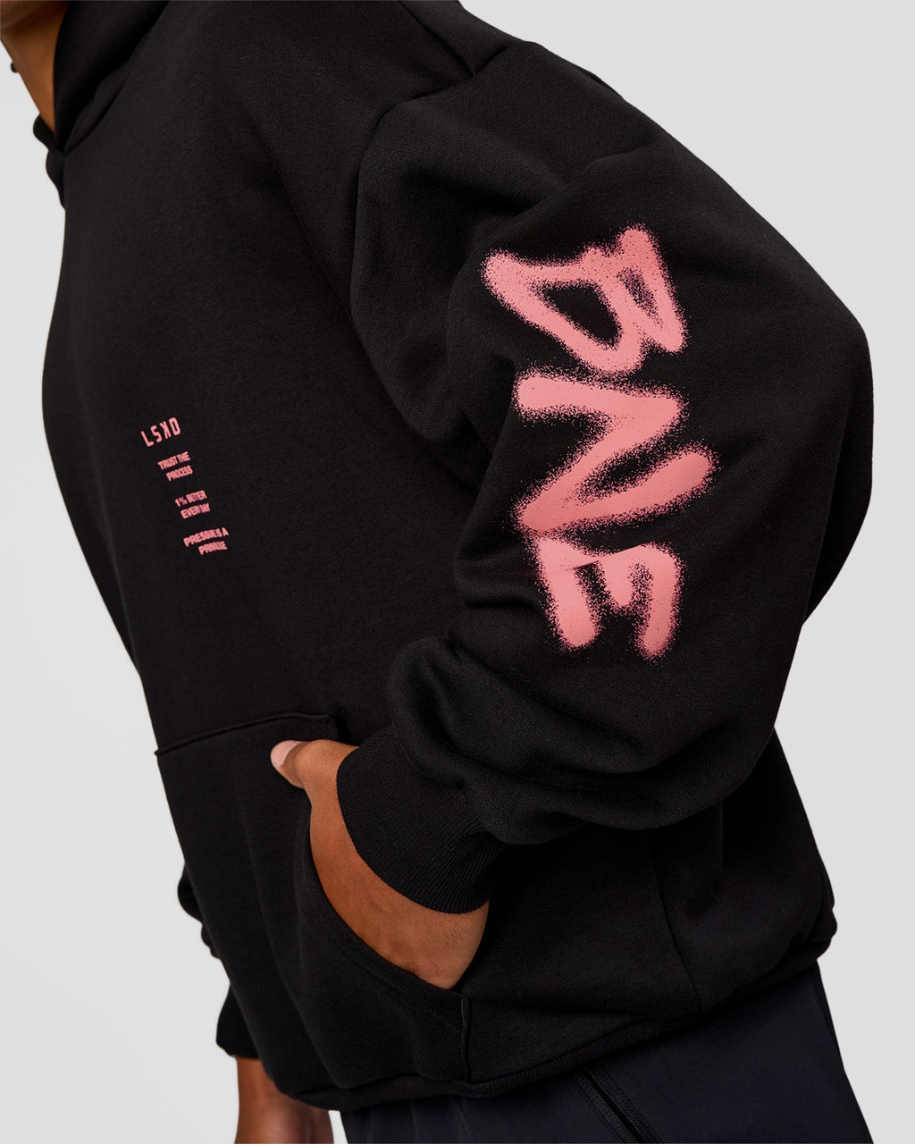 CFT BNE 26 Unisex Oversized Hoodie - Black-Candy Pink