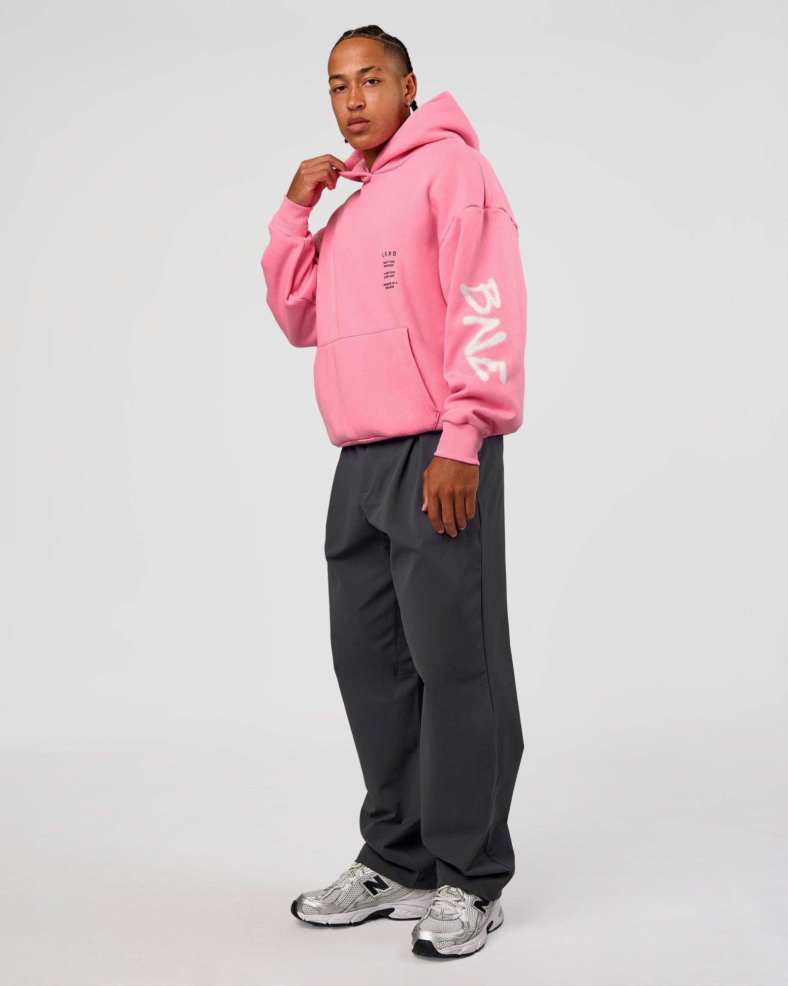 CFT BNE 26 Unisex Oversized Hoodie - Candy Pink-Black