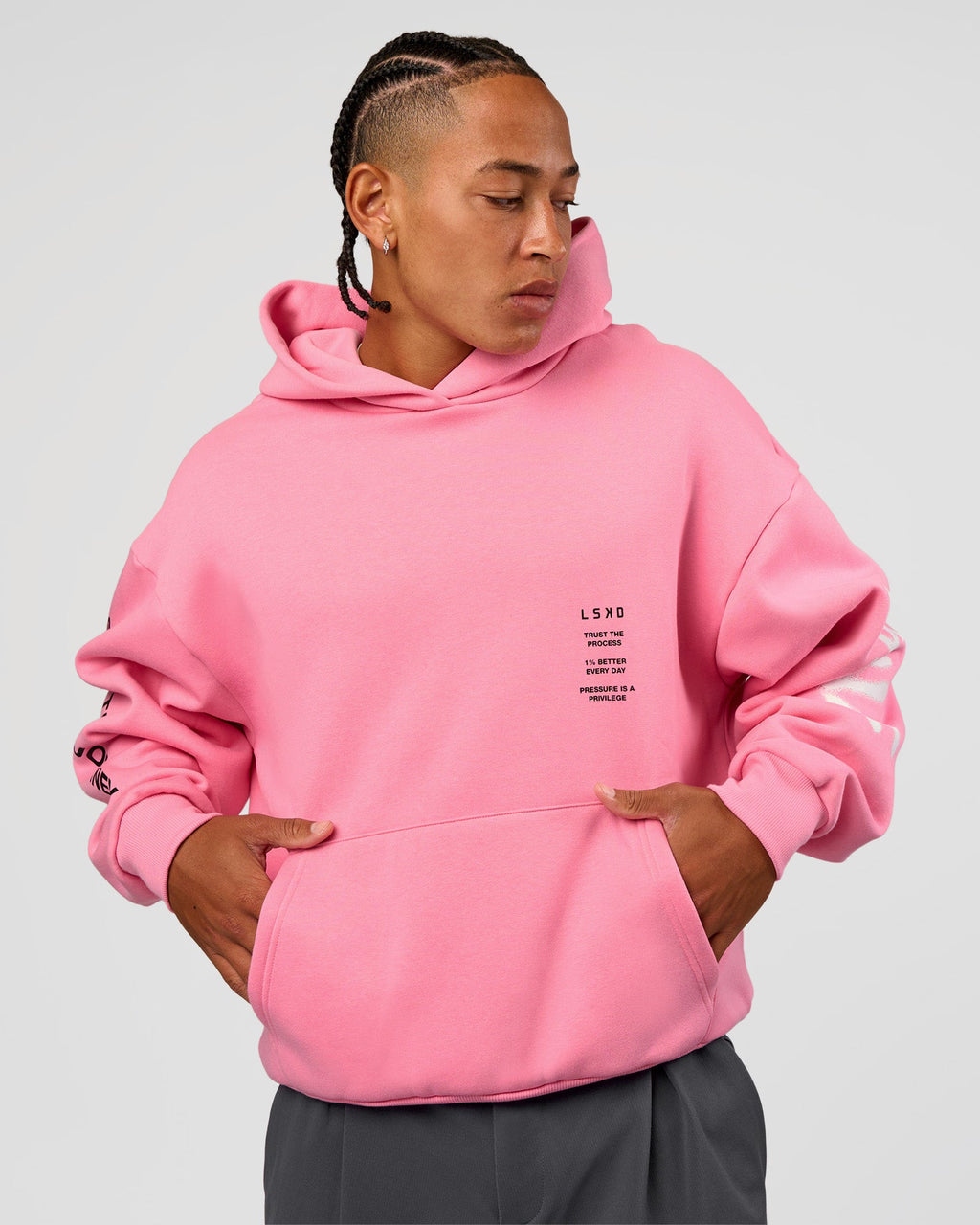 CFT BNE 26 Unisex Oversized Hoodie - Candy Pink-Black