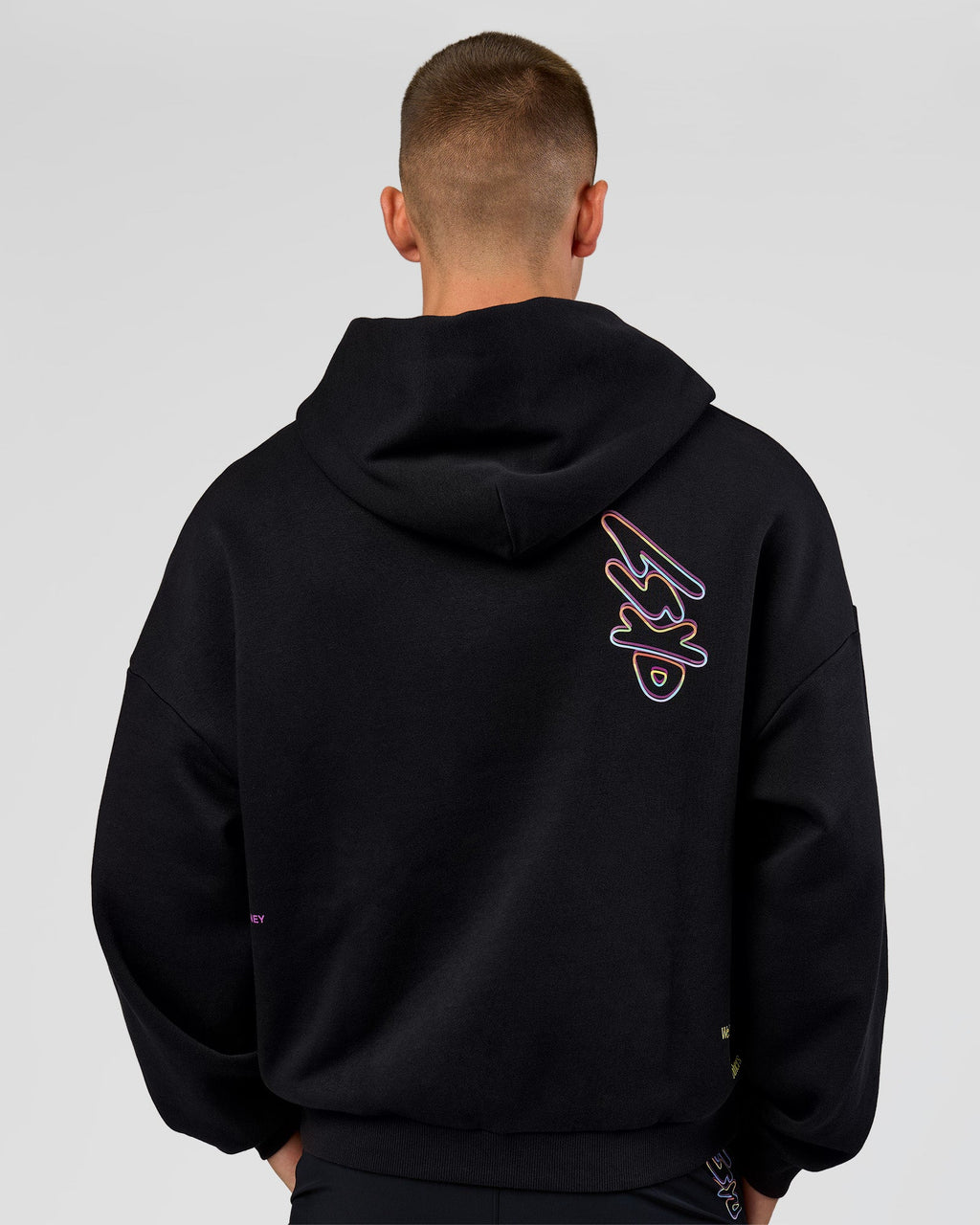 Pride Sticker Boxy Hoodie - Black