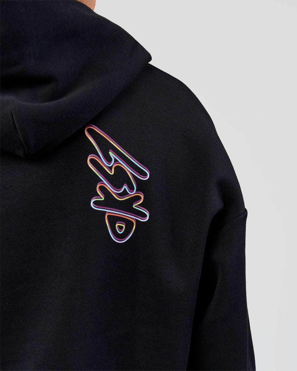 Pride Sticker Boxy Hoodie - Black