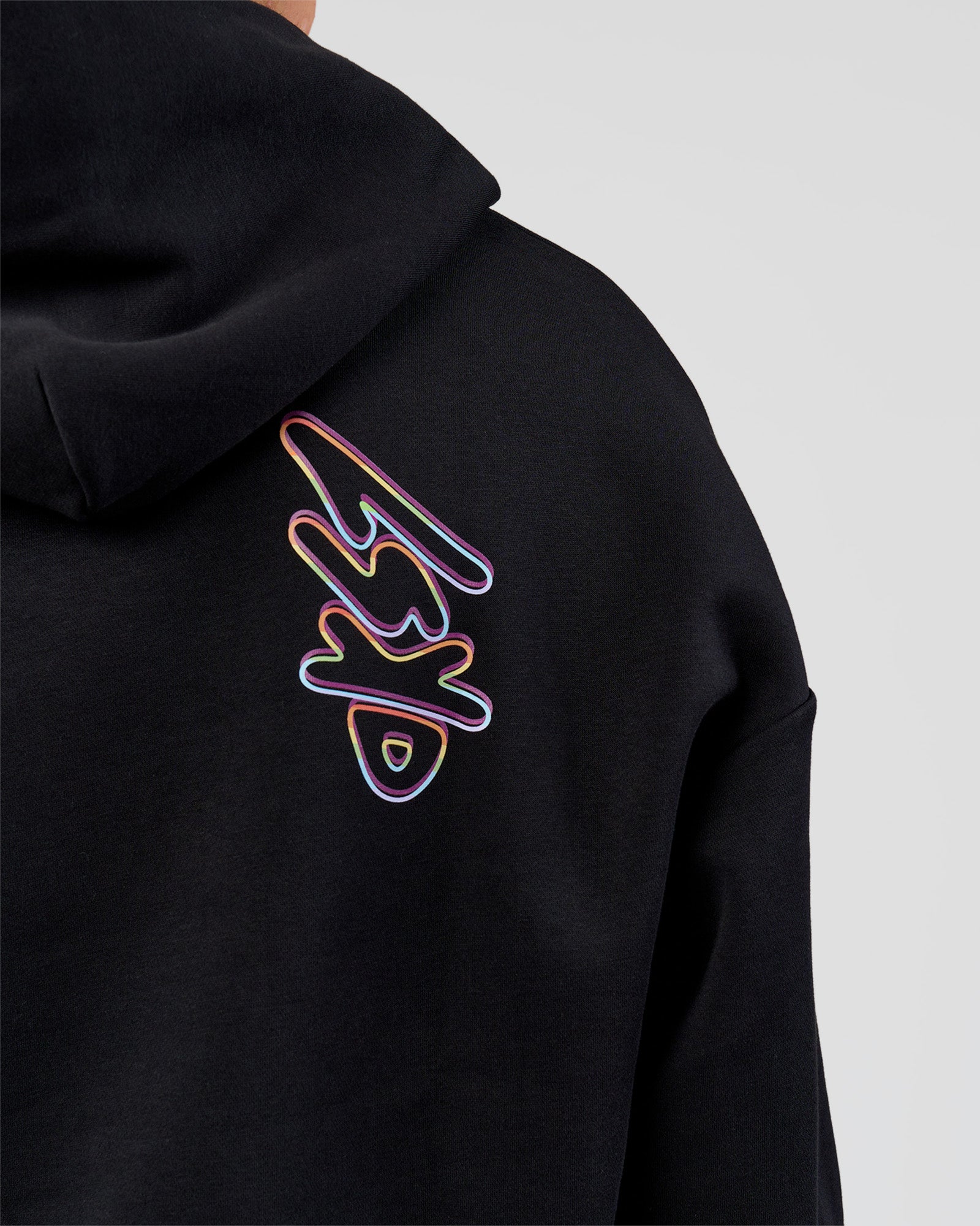 Pride Sticker Boxy Hoodie - Black