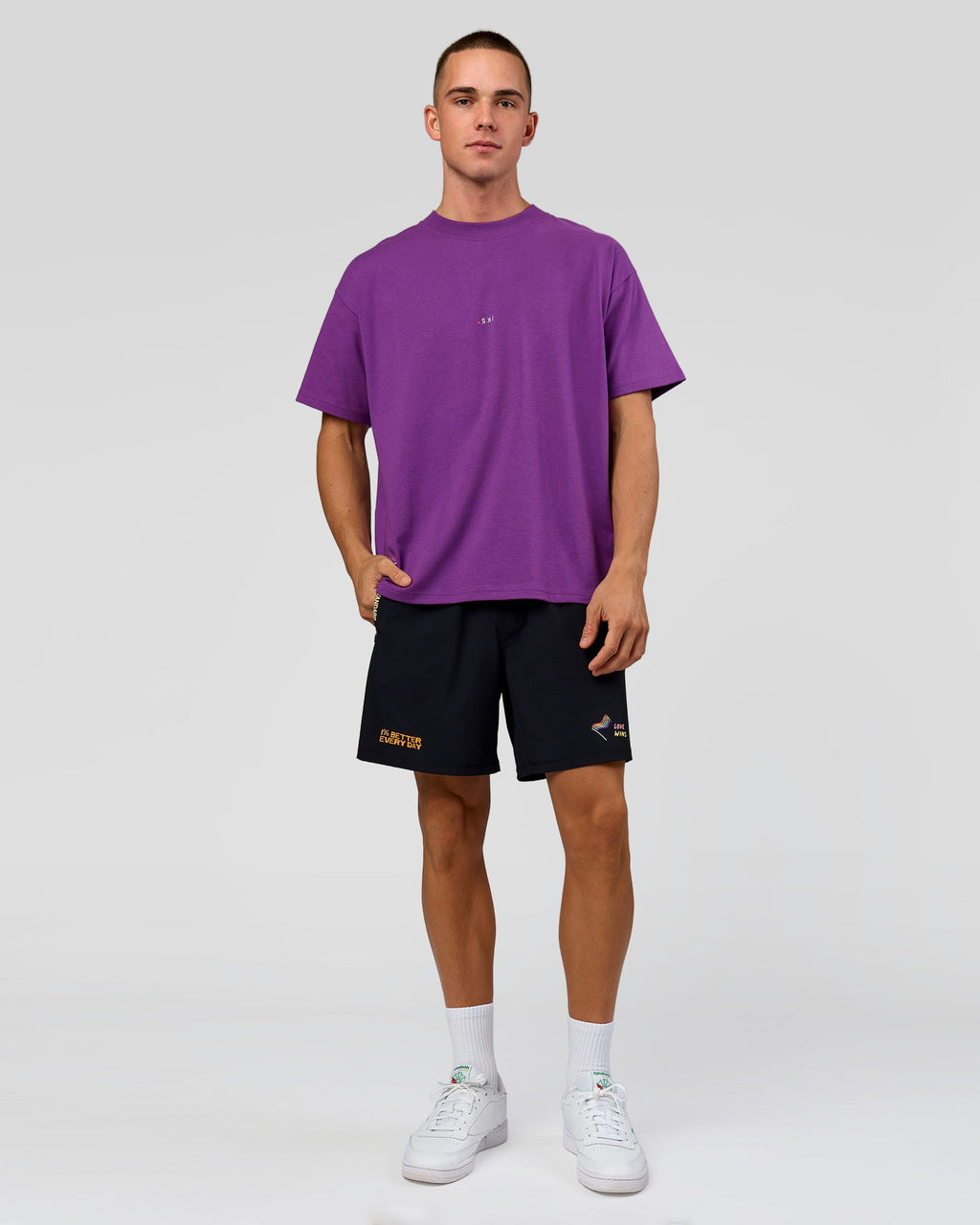 Pride Sticker Boxy Tee - Fresh Purple