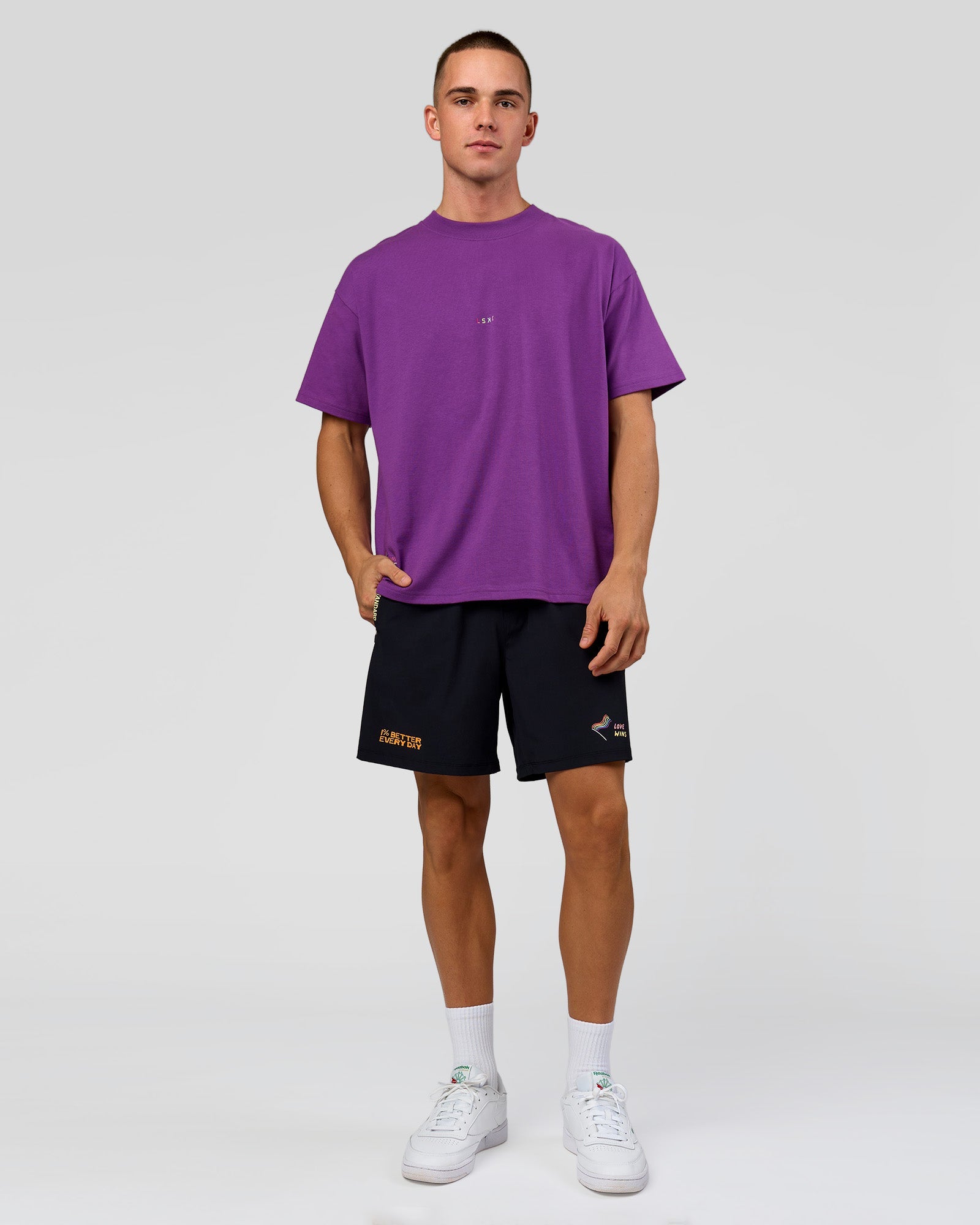 Pride Sticker Boxy Tee - Fresh Purple
