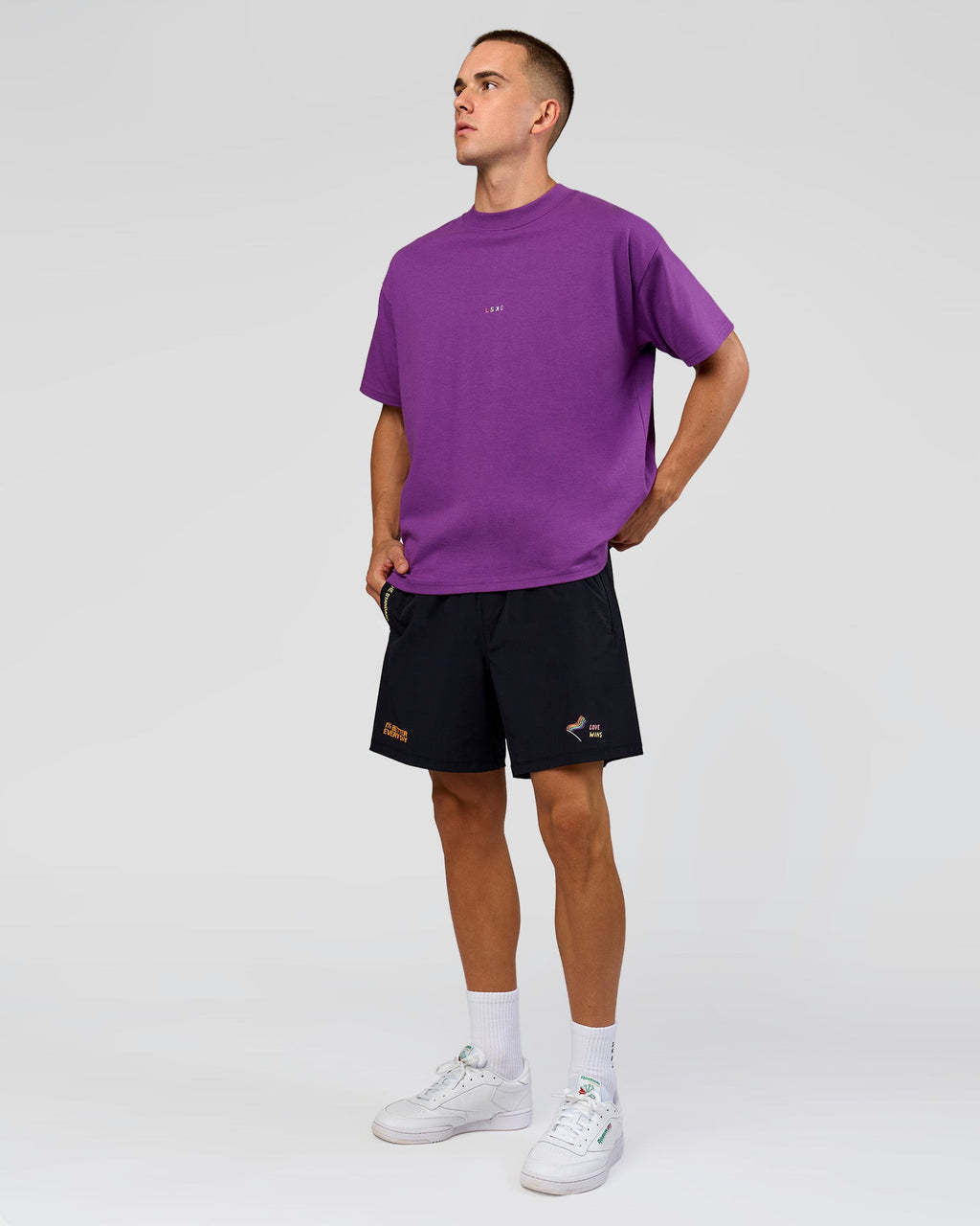 Pride Sticker Boxy Tee - Fresh Purple