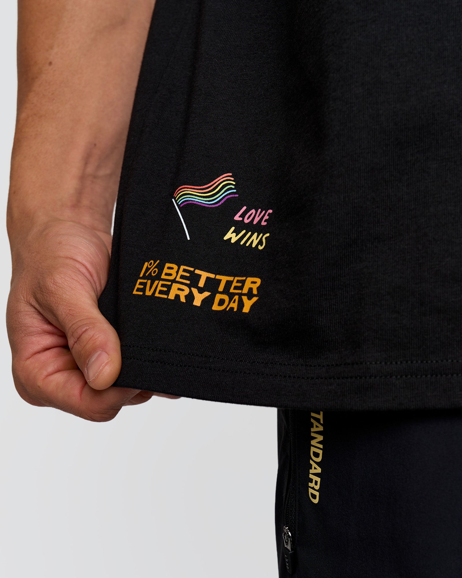 Pride Sticker Boxy Tee - Black