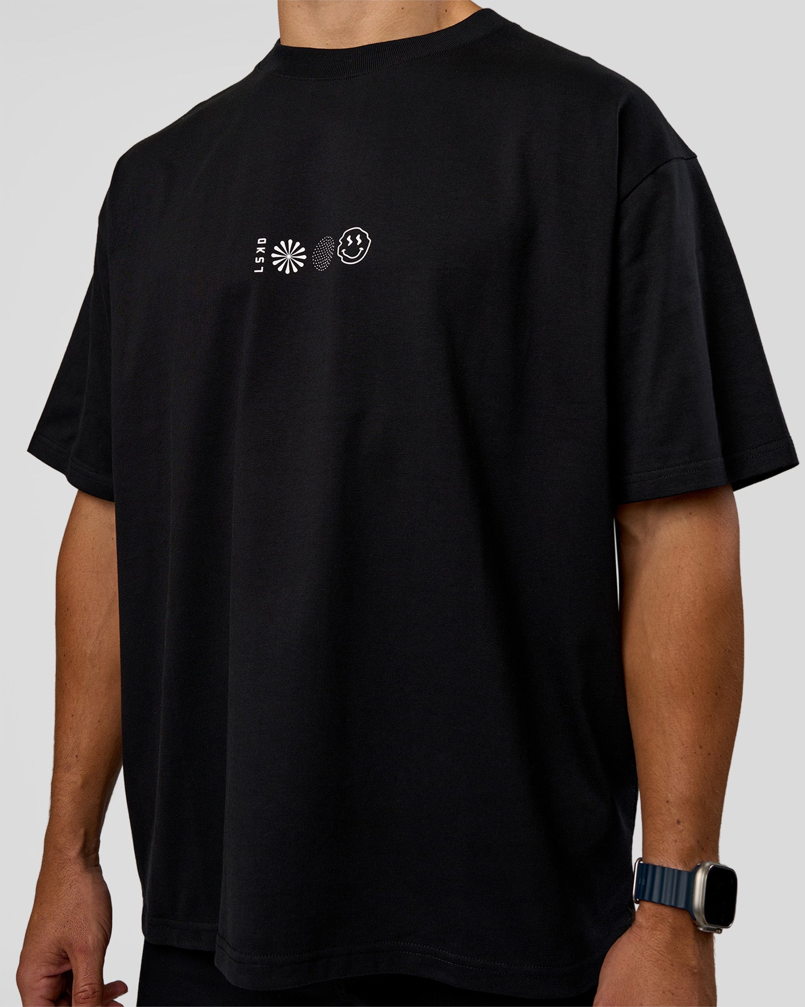 Trust The Process Heavyweight Unisex Oversized Tee - Black-White