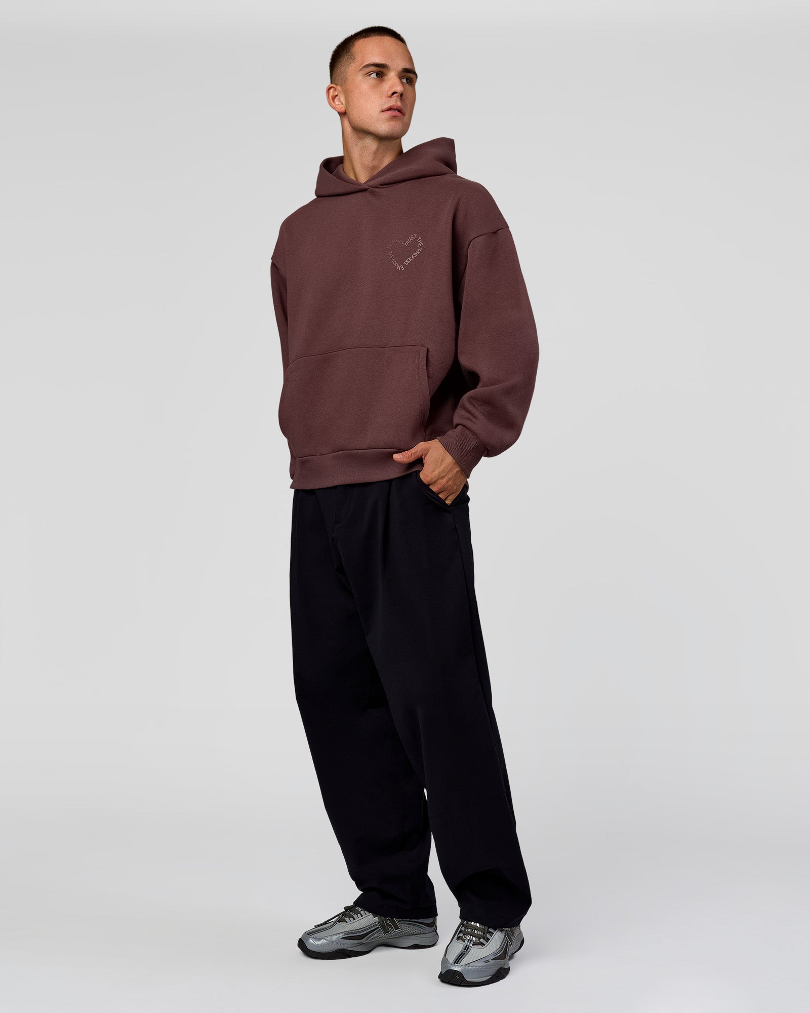 Unisex Love The Process Oversize Hoodie - Cocoa Powder-Hot Chocolate