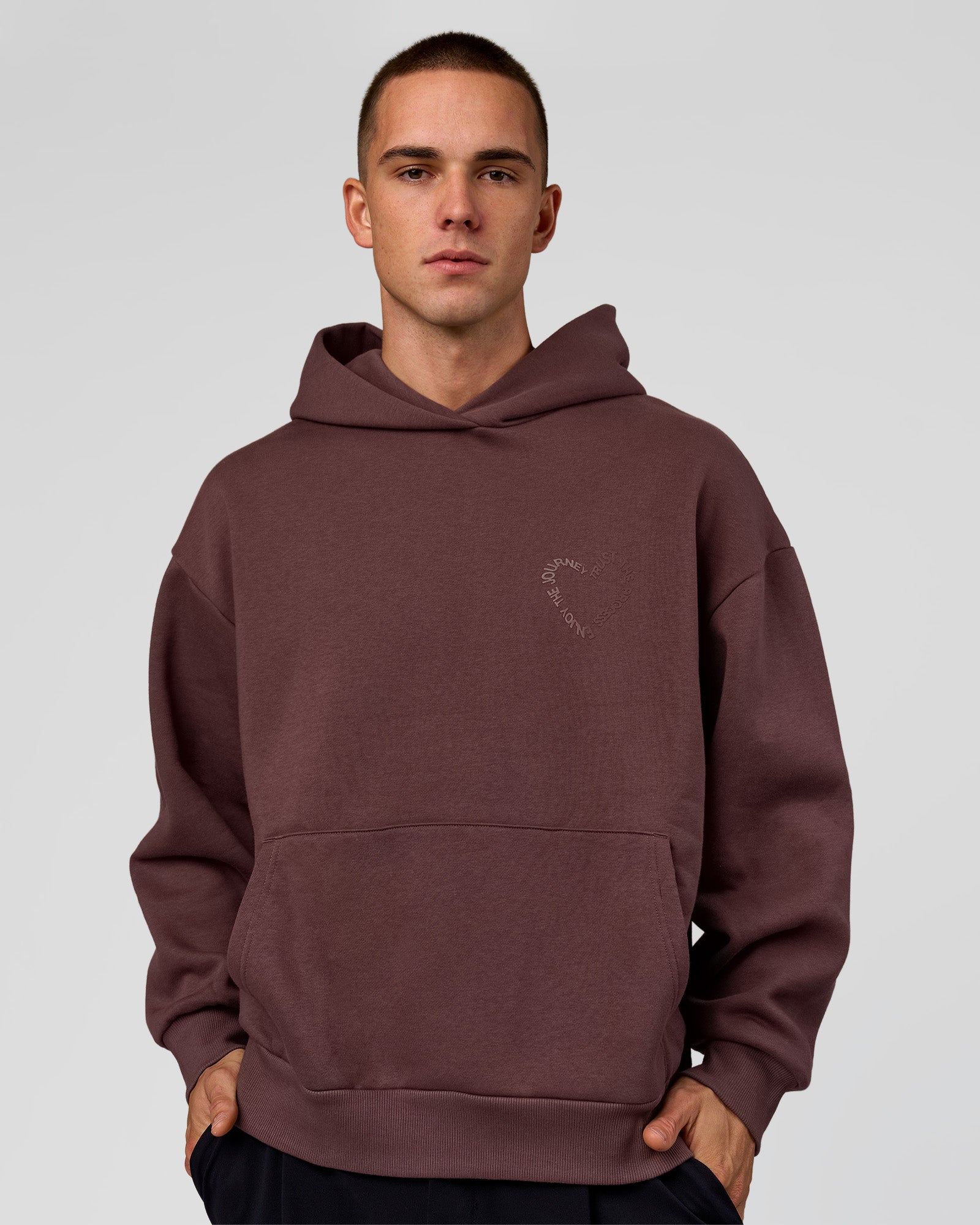 Unisex Love The Process Oversize Hoodie - Cocoa Powder-Hot Chocolate