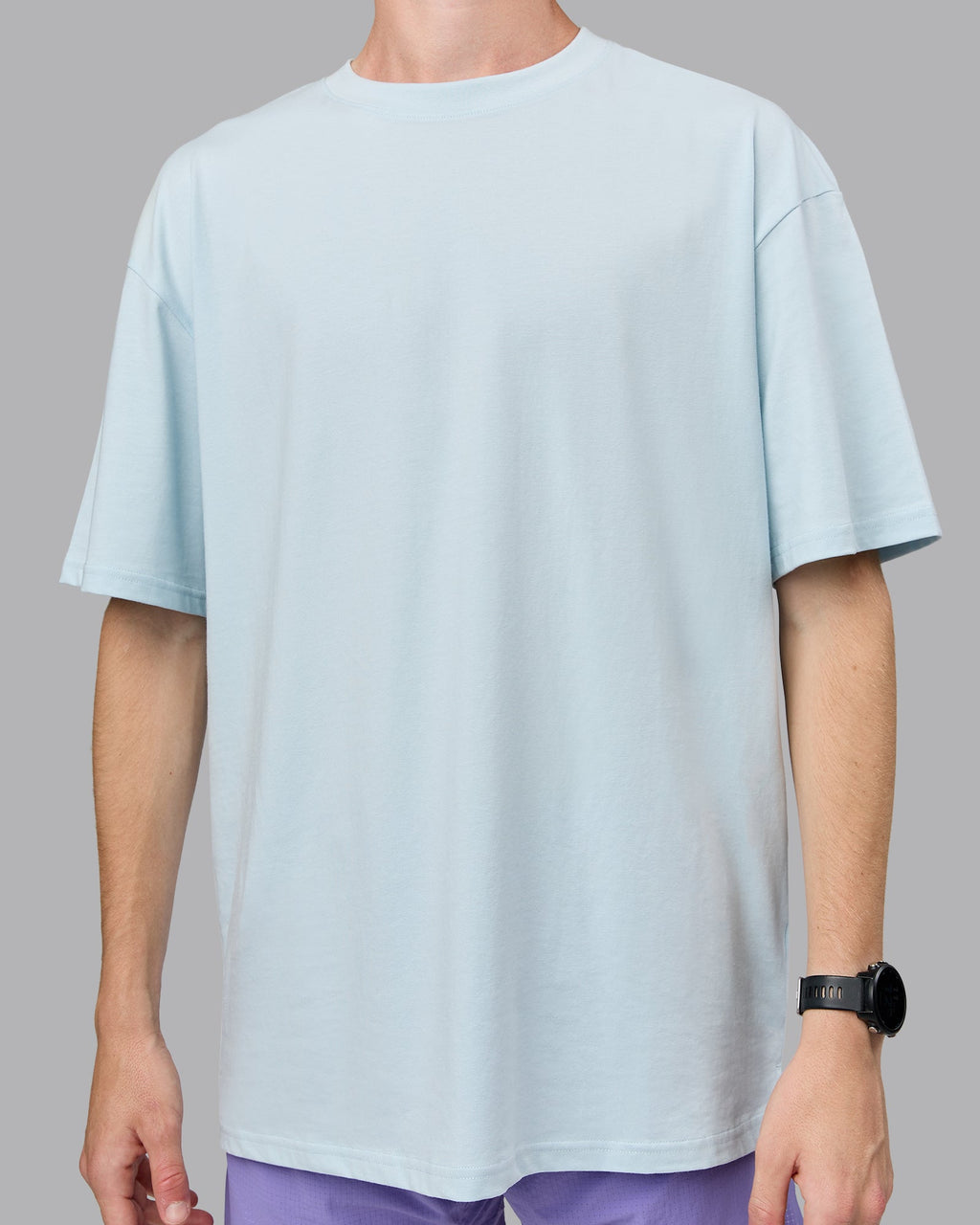 Push Boundaries FLXCotton Oversized Tee - Light Cyan-White