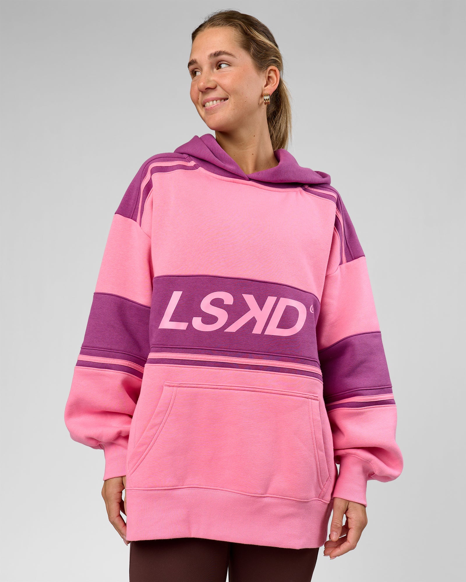 A-Team Oversized Hoodie - Candy Pink-Boysenberry