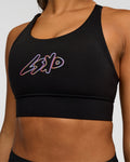Accelerate Graphic Sports Bra - Black-Radiate