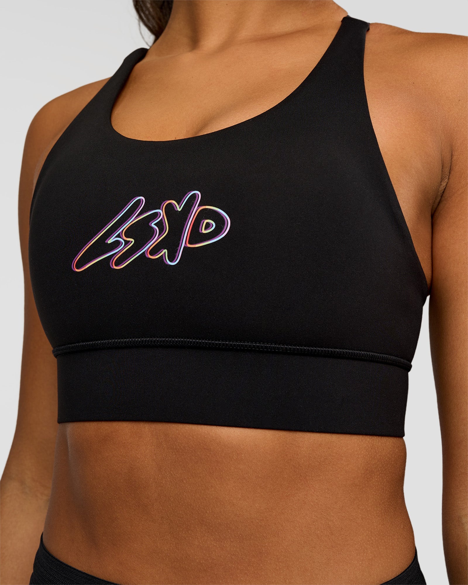 Accelerate Graphic Sports Bra - Black-Radiate