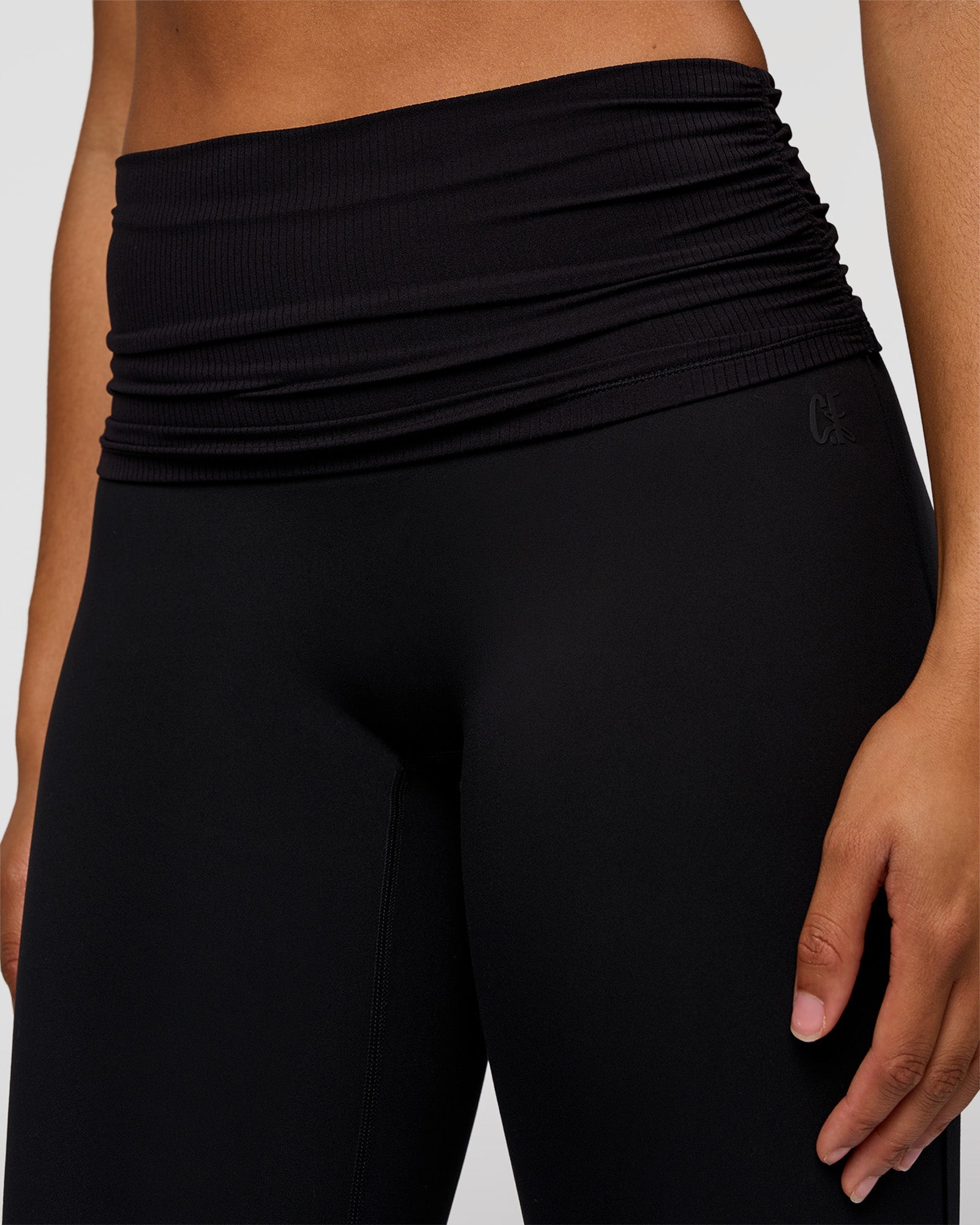 CF Fold Over High-Rise Flared Legging Tall  - Black