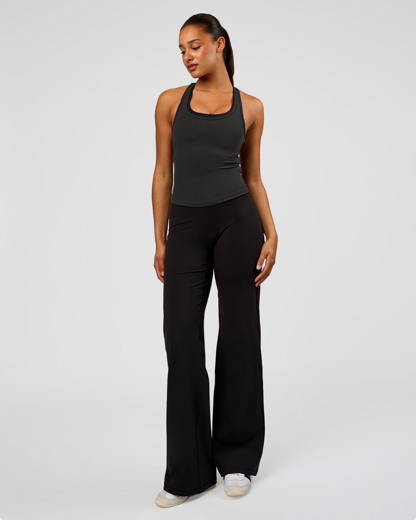 Flow Rib Scoop Neck Tank - Onyx