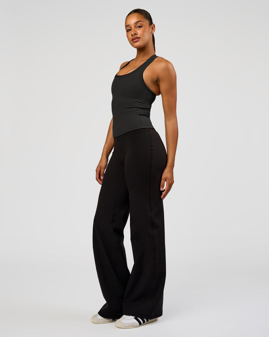 Flow Rib Scoop Neck Tank - Onyx