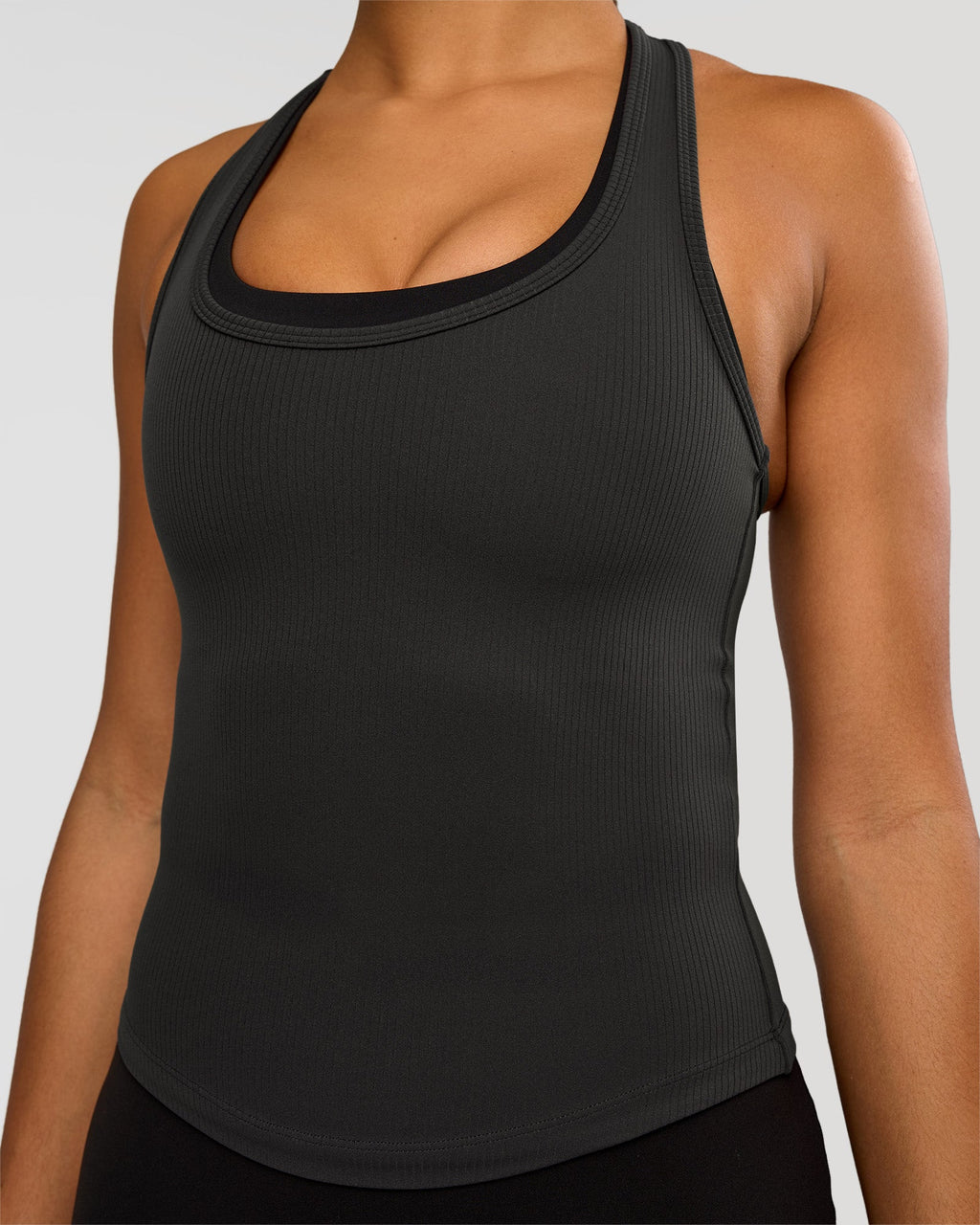 Flow Rib Scoop Neck Tank - Onyx