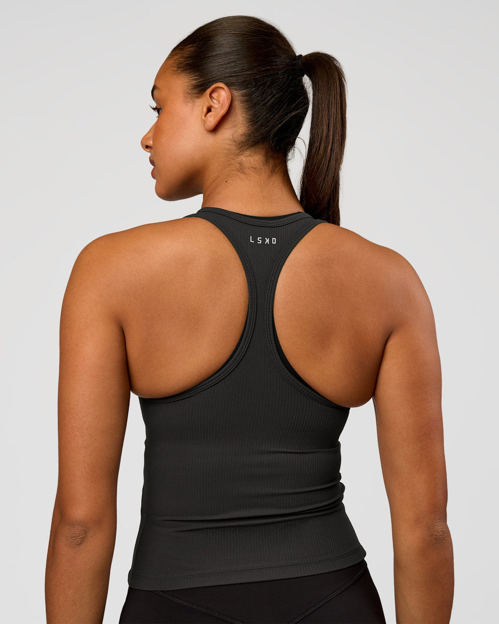 Flow Rib Scoop Neck Tank - Onyx