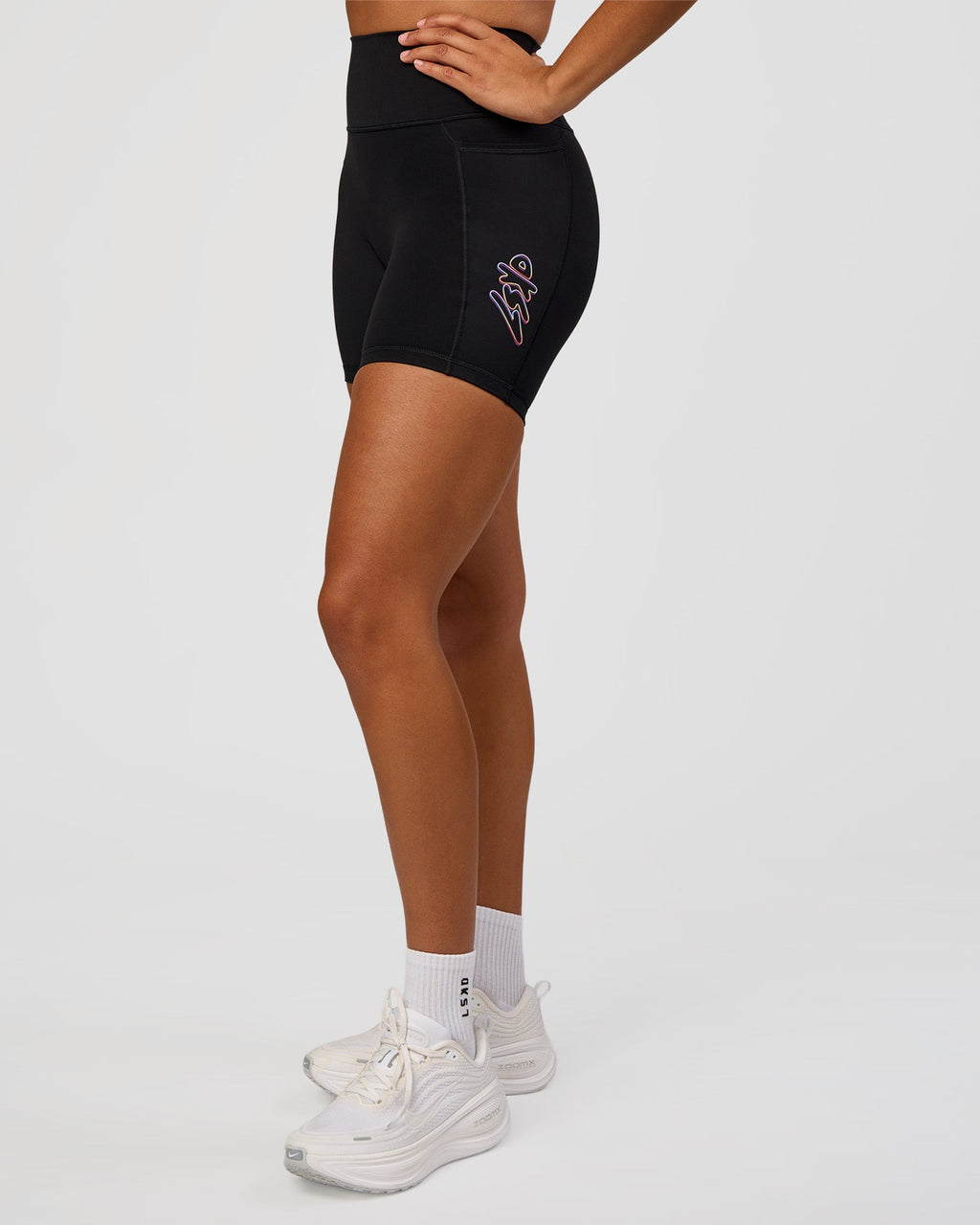 Fusion Graphic Ultra High-Rise 6" Short Pockets - Black-Radiate