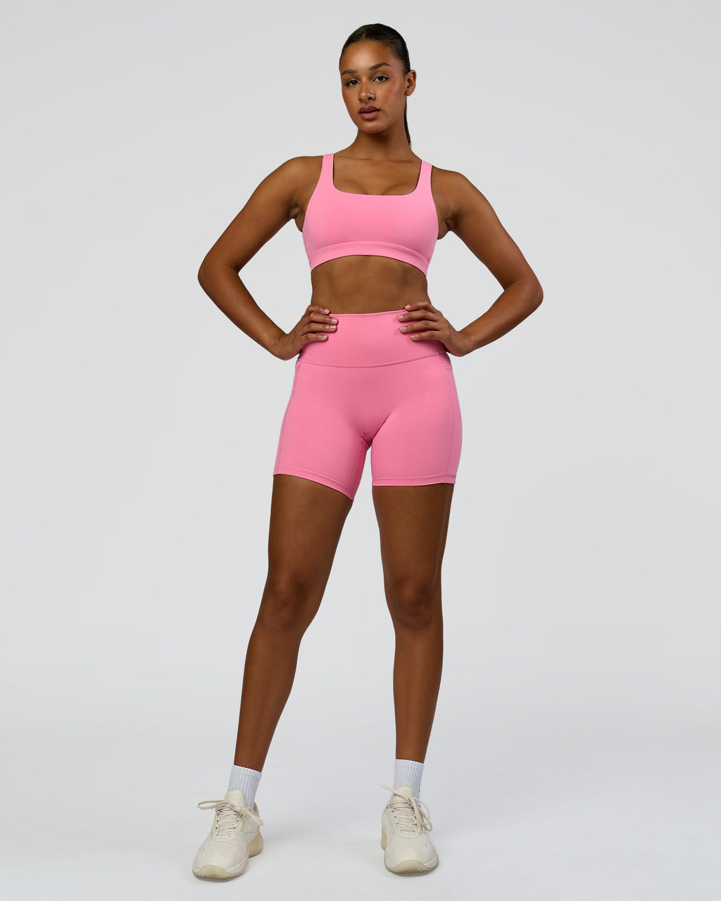 Fusion High-Rise 6" Short Pockets - Candy Pink