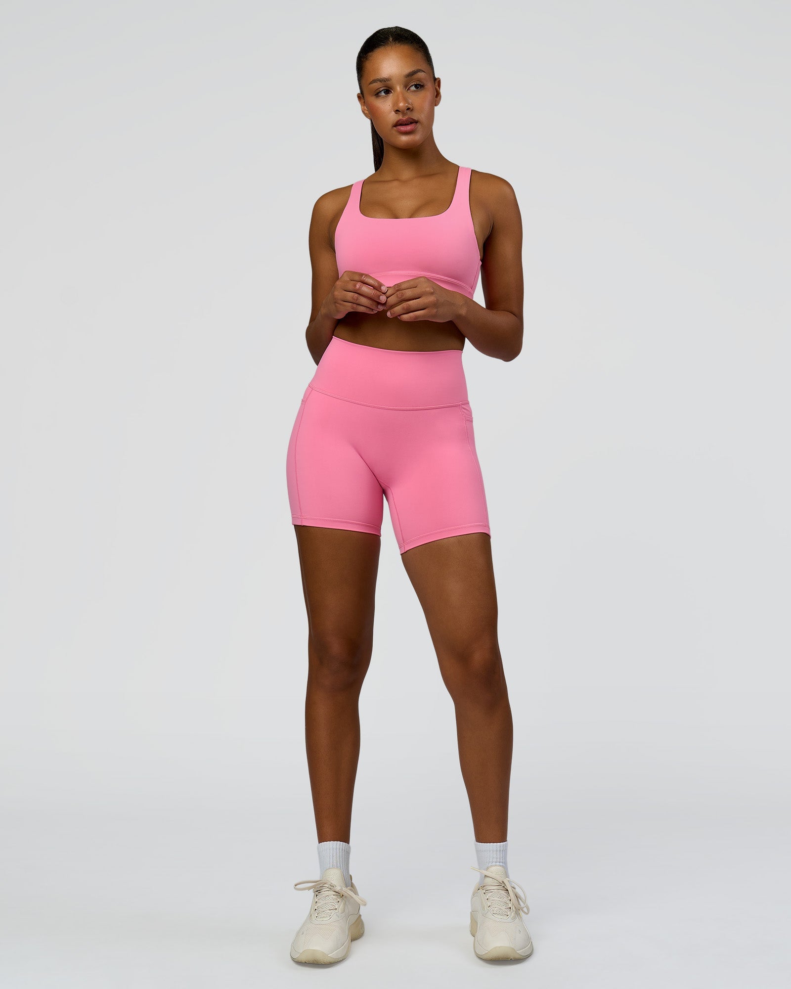 Fusion High-Rise 6" Short Pockets - Candy Pink