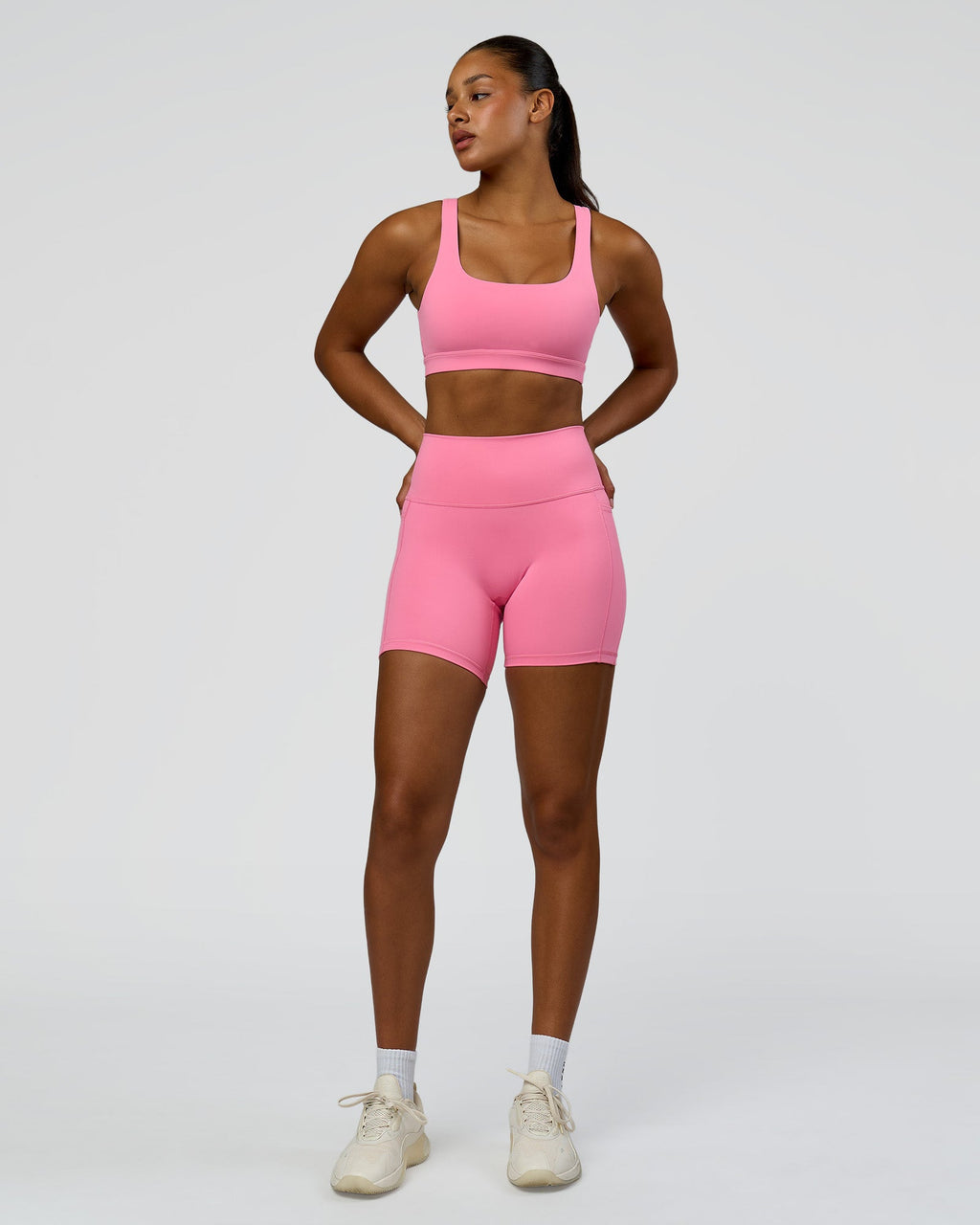Fusion High-Rise 6" Short Pockets - Candy Pink