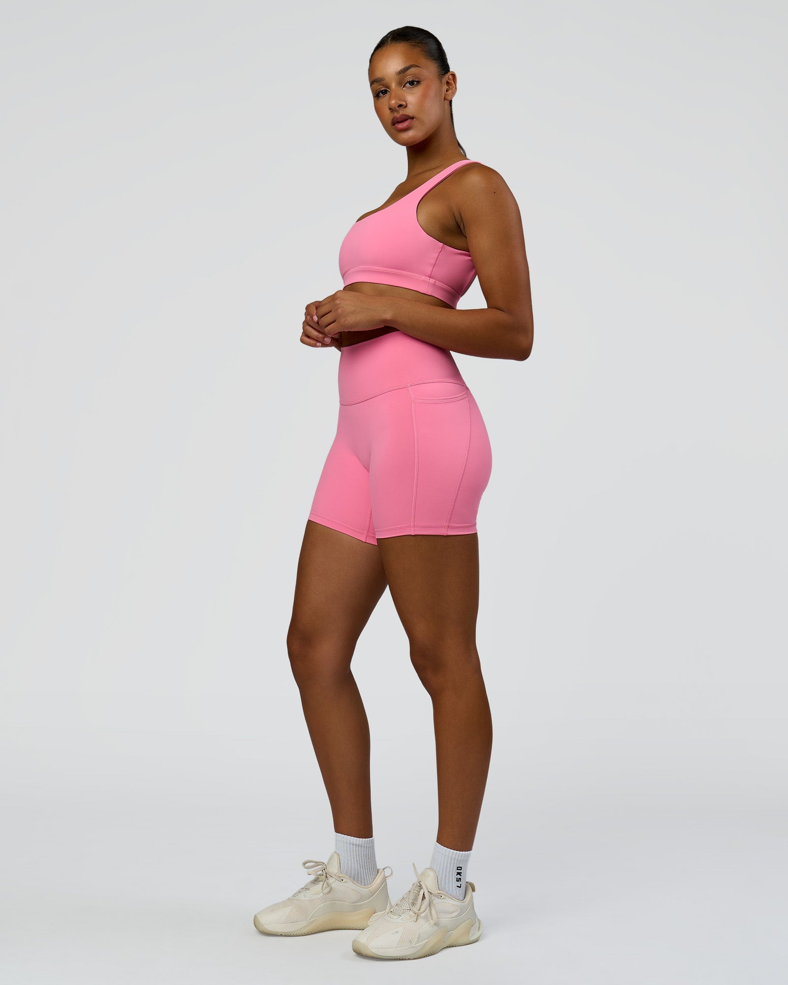 Fusion High-Rise 6" Short Pockets - Candy Pink