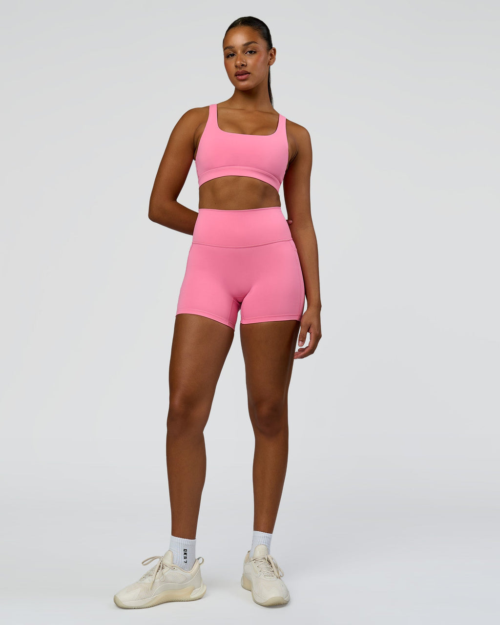 Fusion High-Rise 4" Short Pockets - Candy Pink