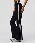 Fusion V-Contour Bind High-Rise Flared Legging - Black-white