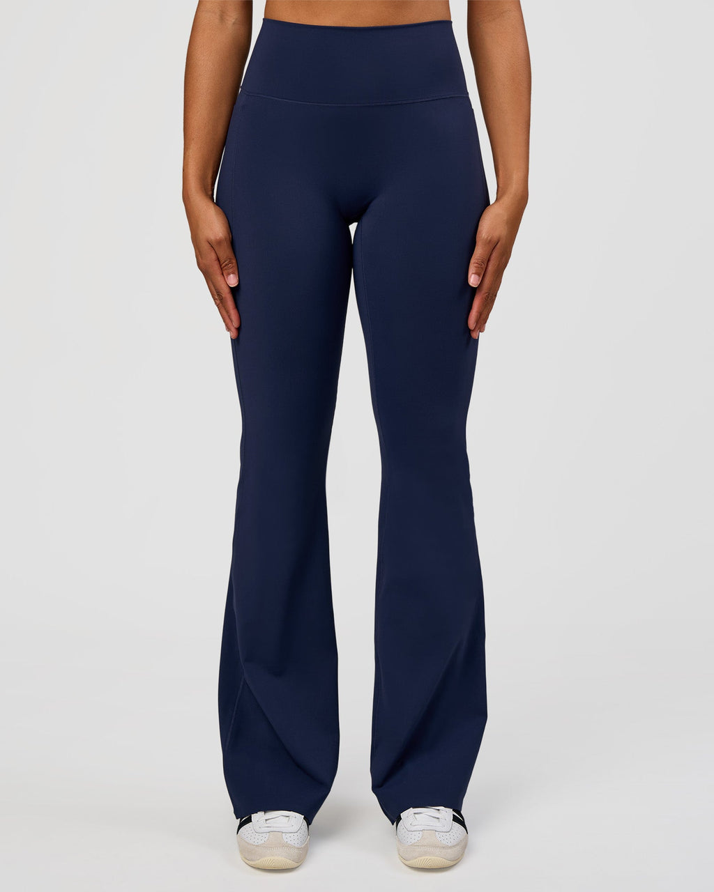 Fusion V-Contour High-Rise Flared Tall Legging Pockets - Future Navy