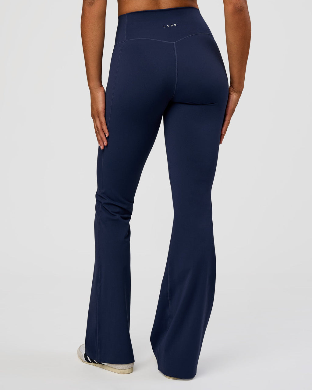 Fusion V-Contour High-Rise Flared Tall Legging Pockets - Future Navy