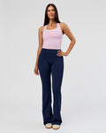 Fusion V-Contour High-Rise Flared Tall Legging Pockets - Future Navy