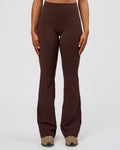 Fusion V-Contour High-Rise Flared Tall Legging Pockets - Hot Chocolate