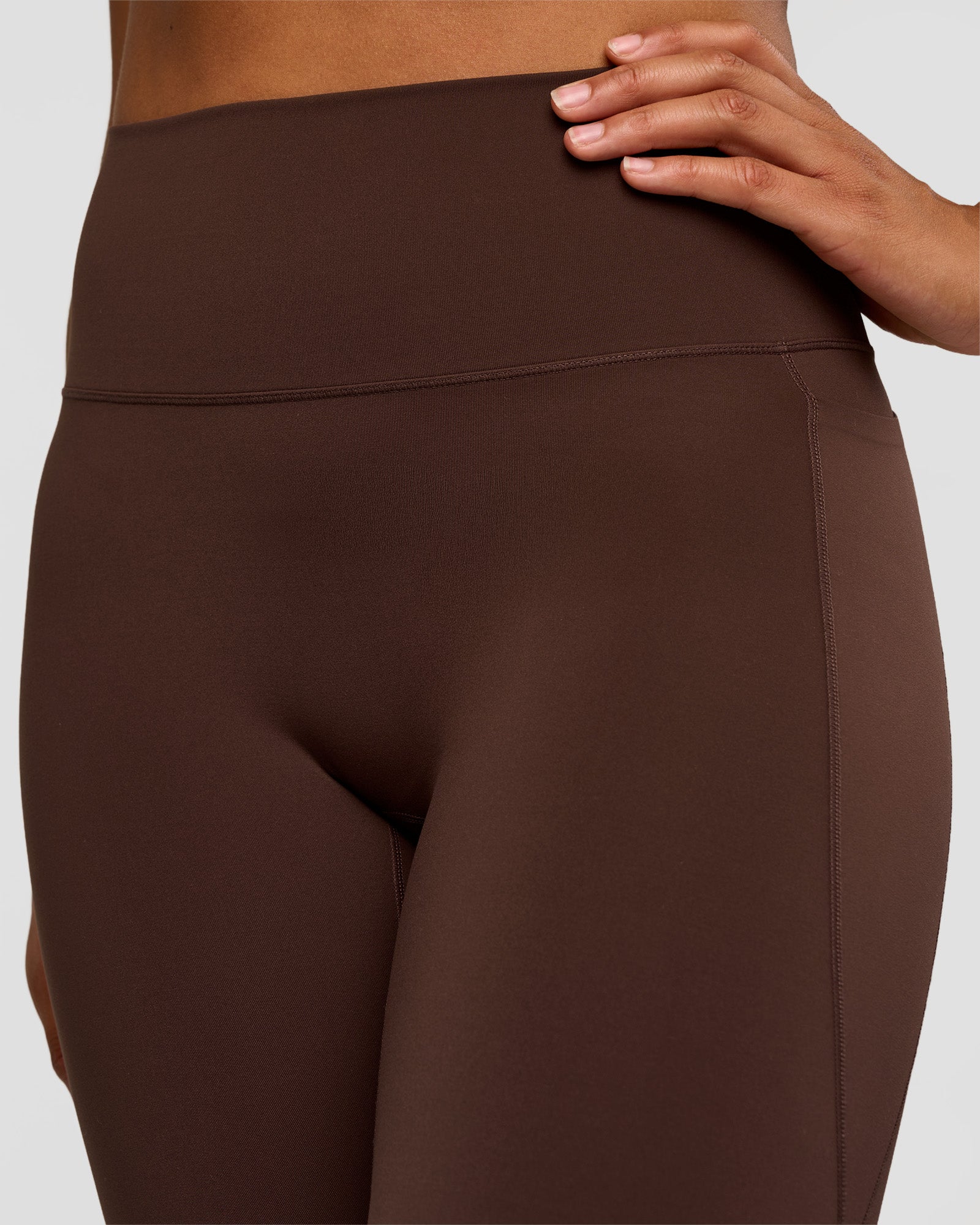 Fusion V-Contour High-Rise Flared Tall Legging Pockets - Hot Chocolate