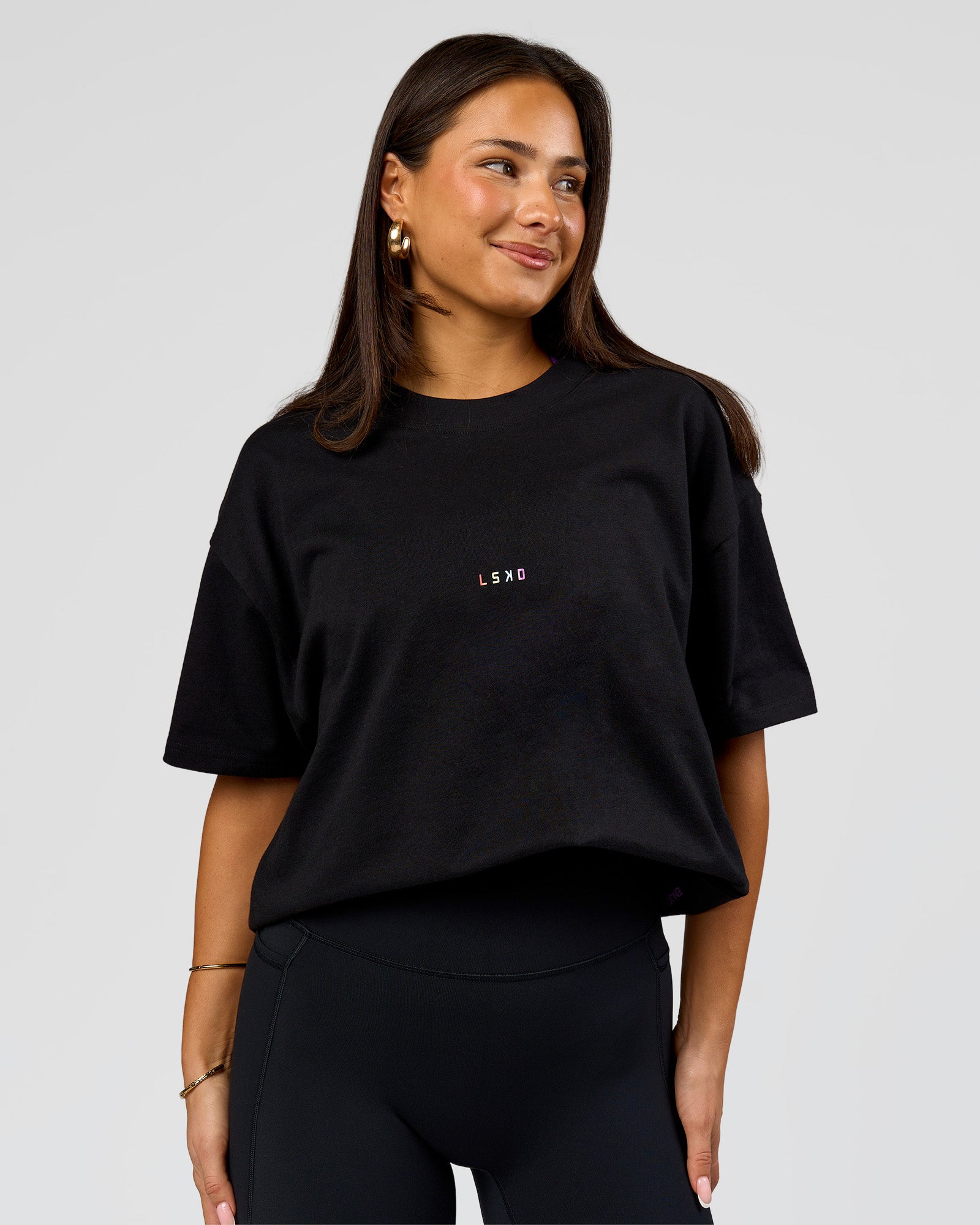 Pride Sticker Boxy Tee - Black