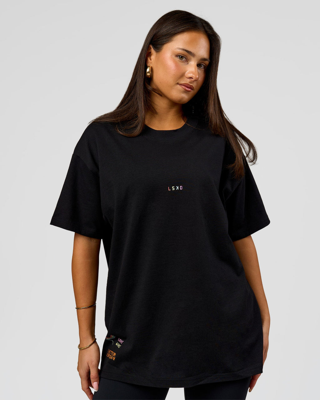 Pride Sticker Boxy Tee - Black