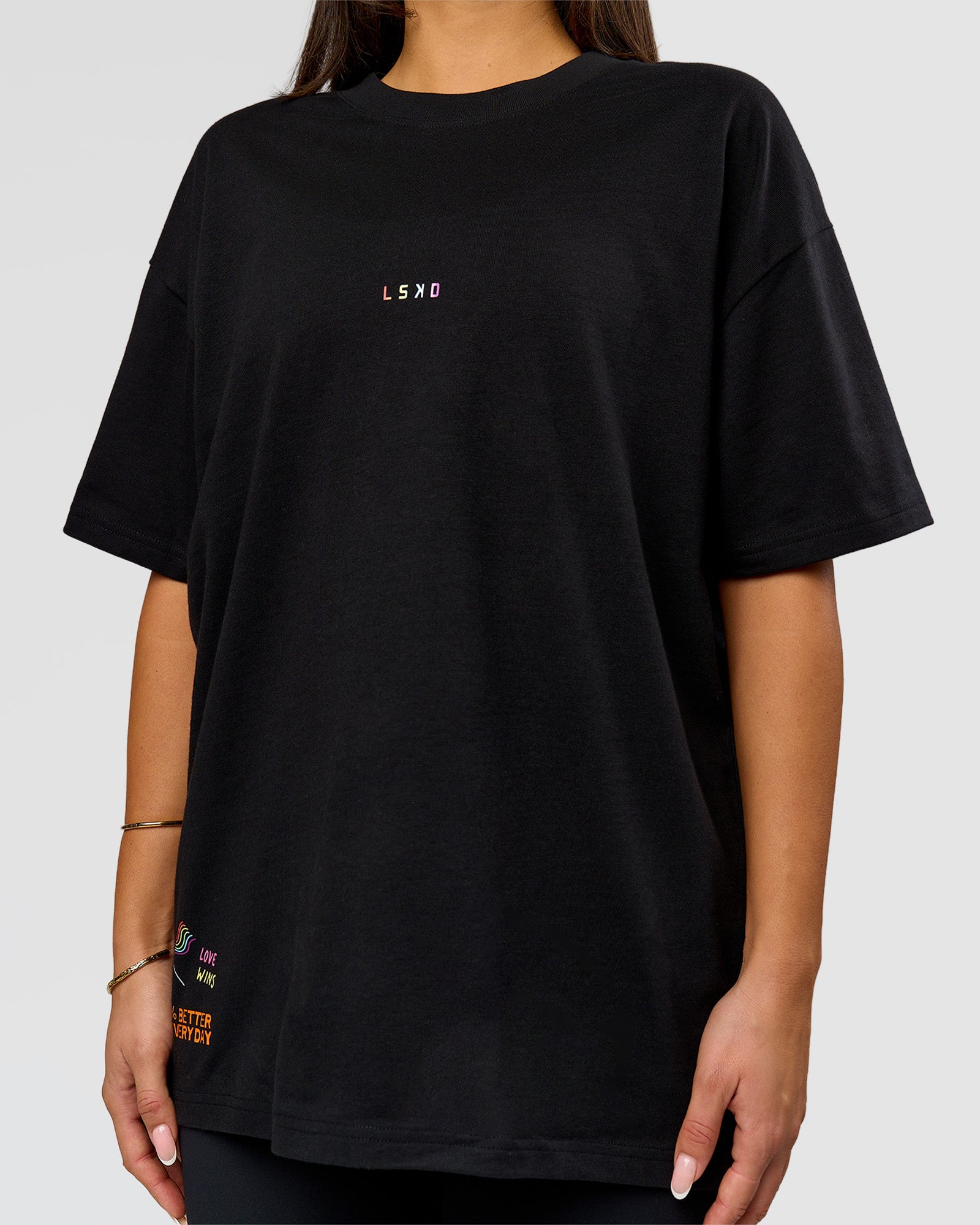 Pride Sticker Boxy Tee - Black