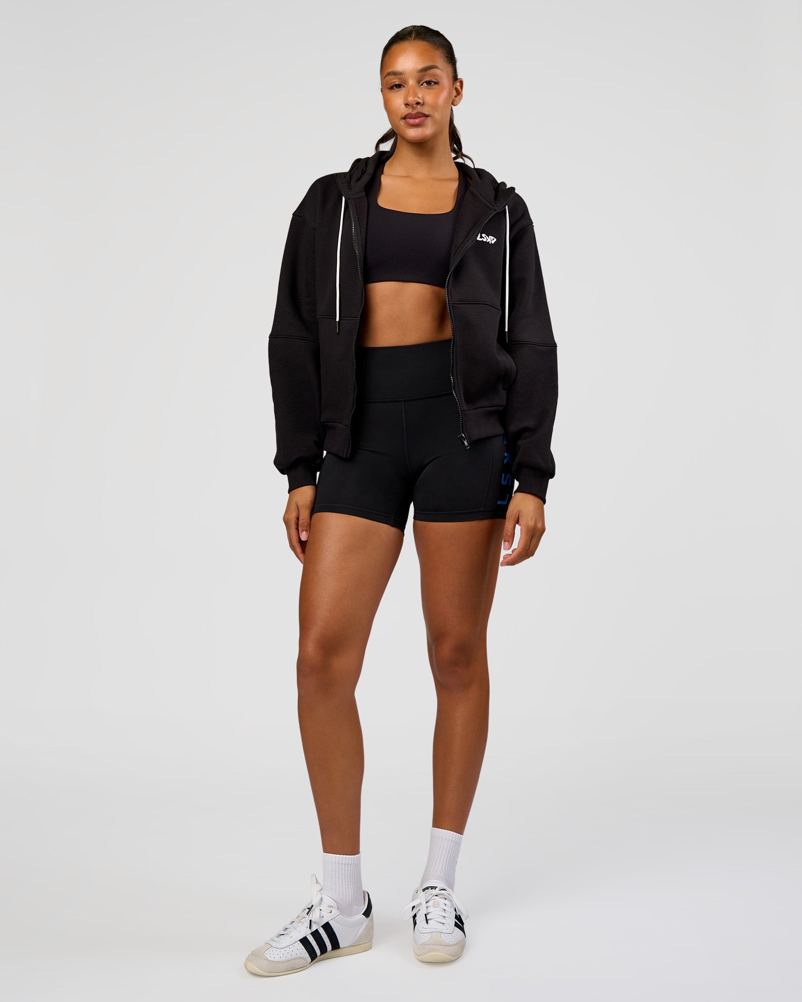 Run Fast Lift Heavy Hoodie - Black-White