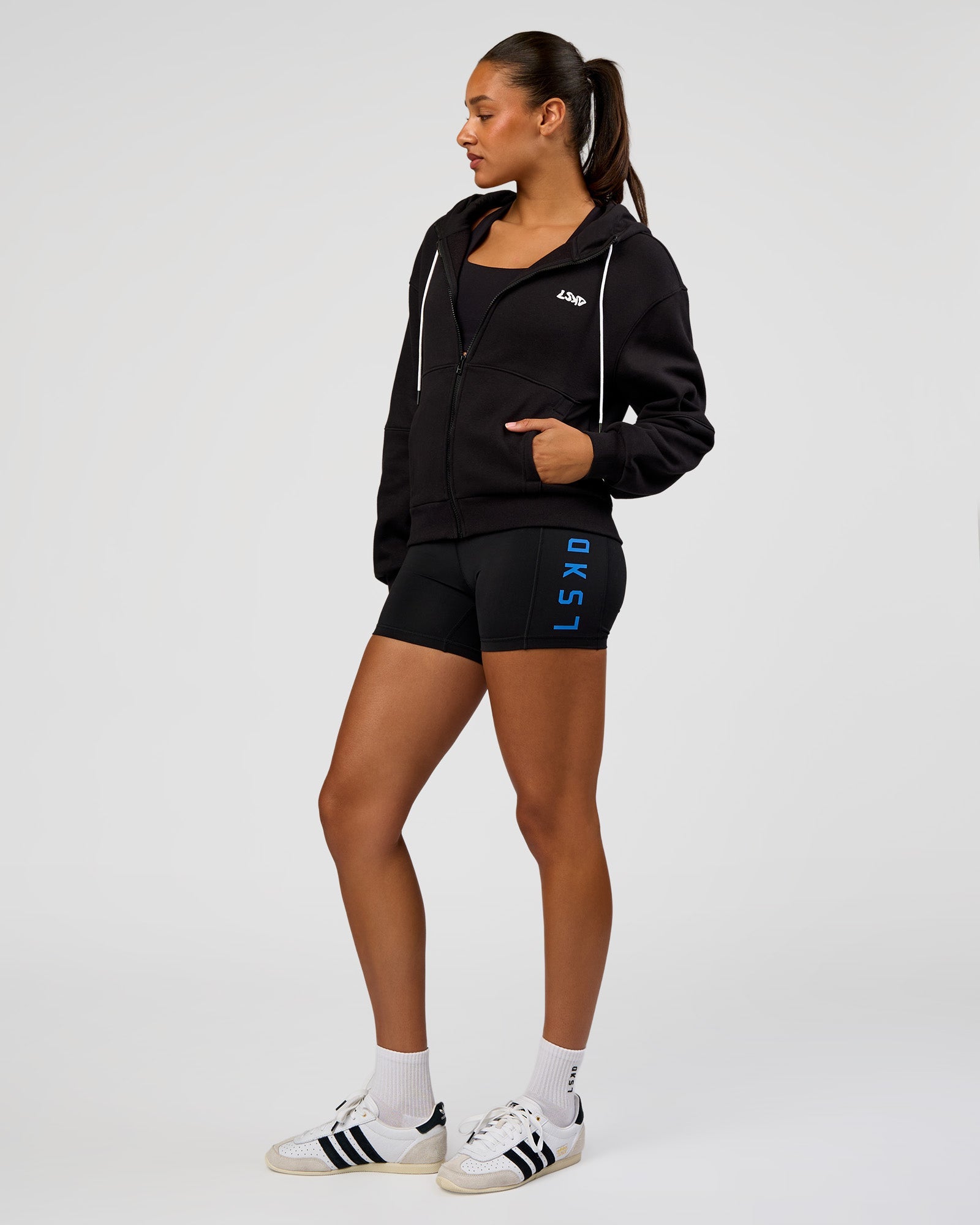 Run Fast Lift Heavy Hoodie - Black-White